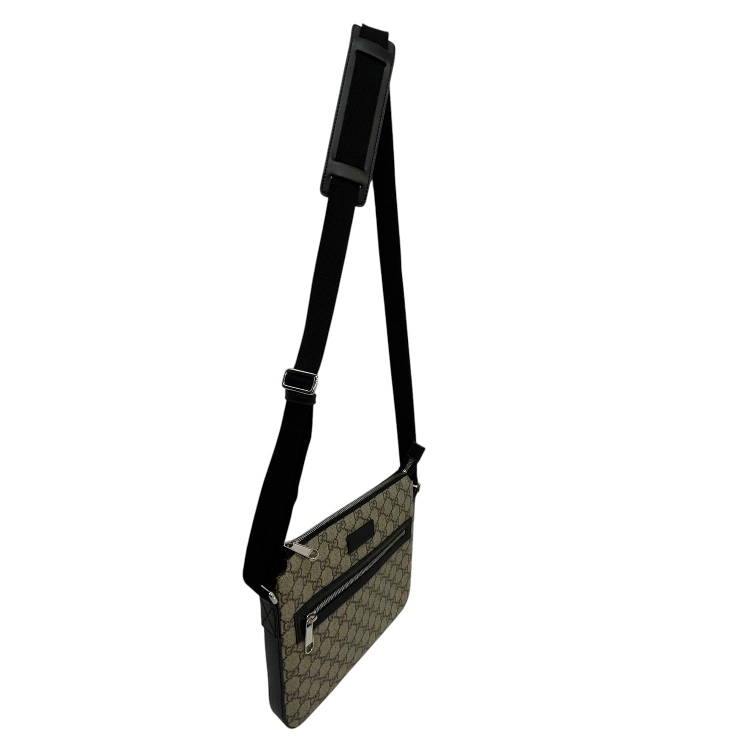GUCCI/Cross Body Bag/Monogram/Leather/KHK/gg supreme monogram messenger view 4
