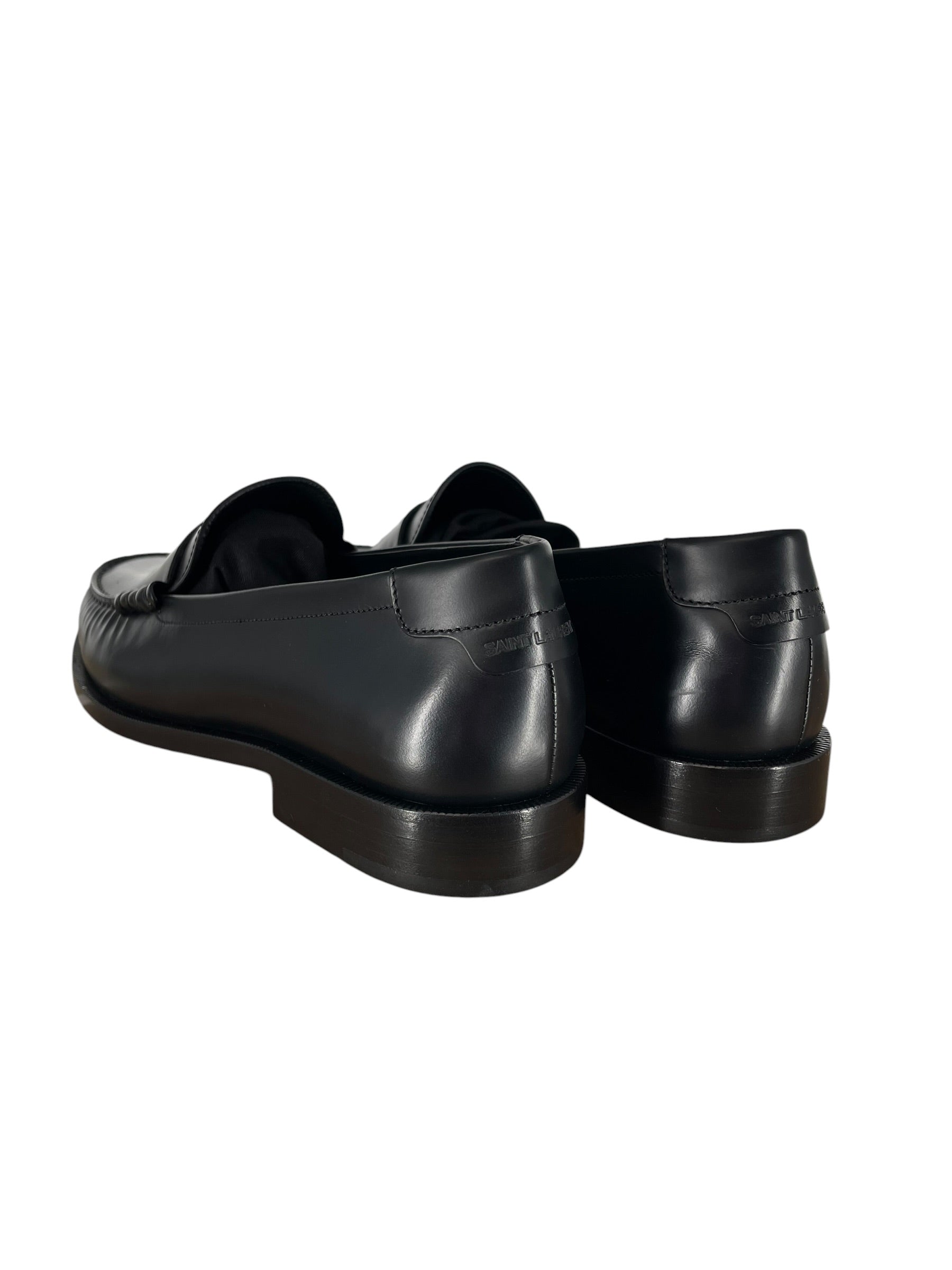 YVES SAINT LAURENT/Loafers/EU 42/Leather/BLK/BLK LEATHER LOAFERS SZ42 view 2