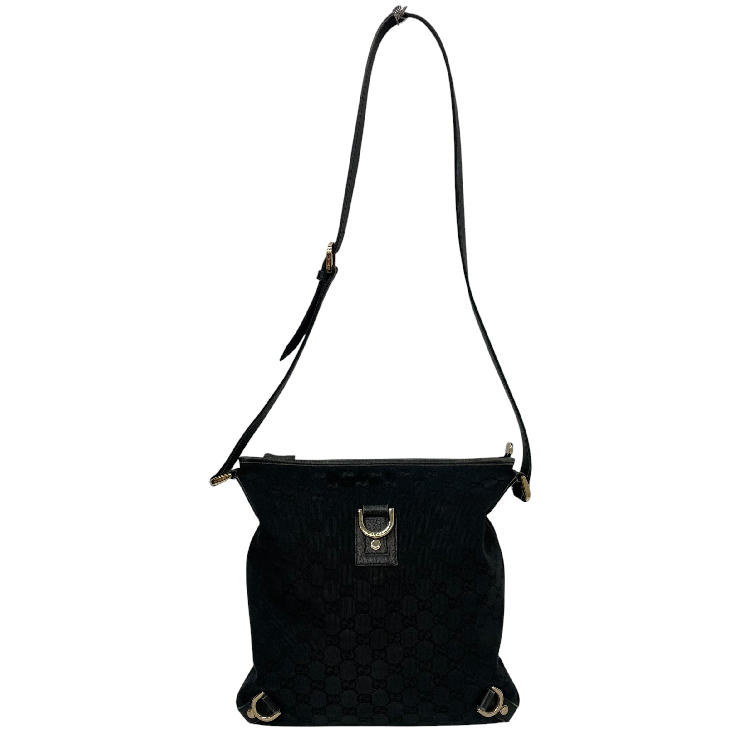 GUCCI/Cross Body Bag/Monogram/Cotton/BLK/abbey GG vintage view 1