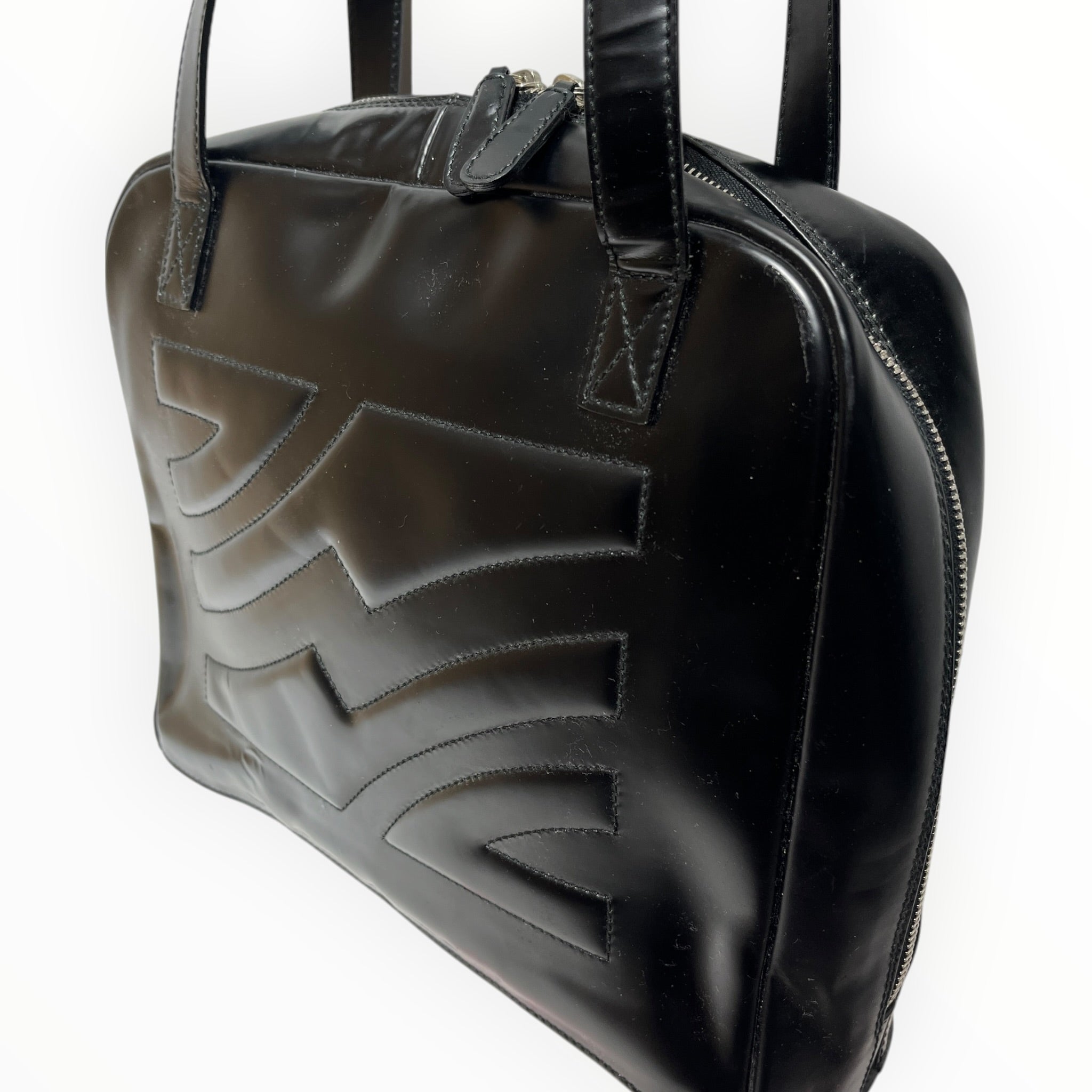 Salvatore Ferragamo/Bag/BLK/abstract quilted design view 5