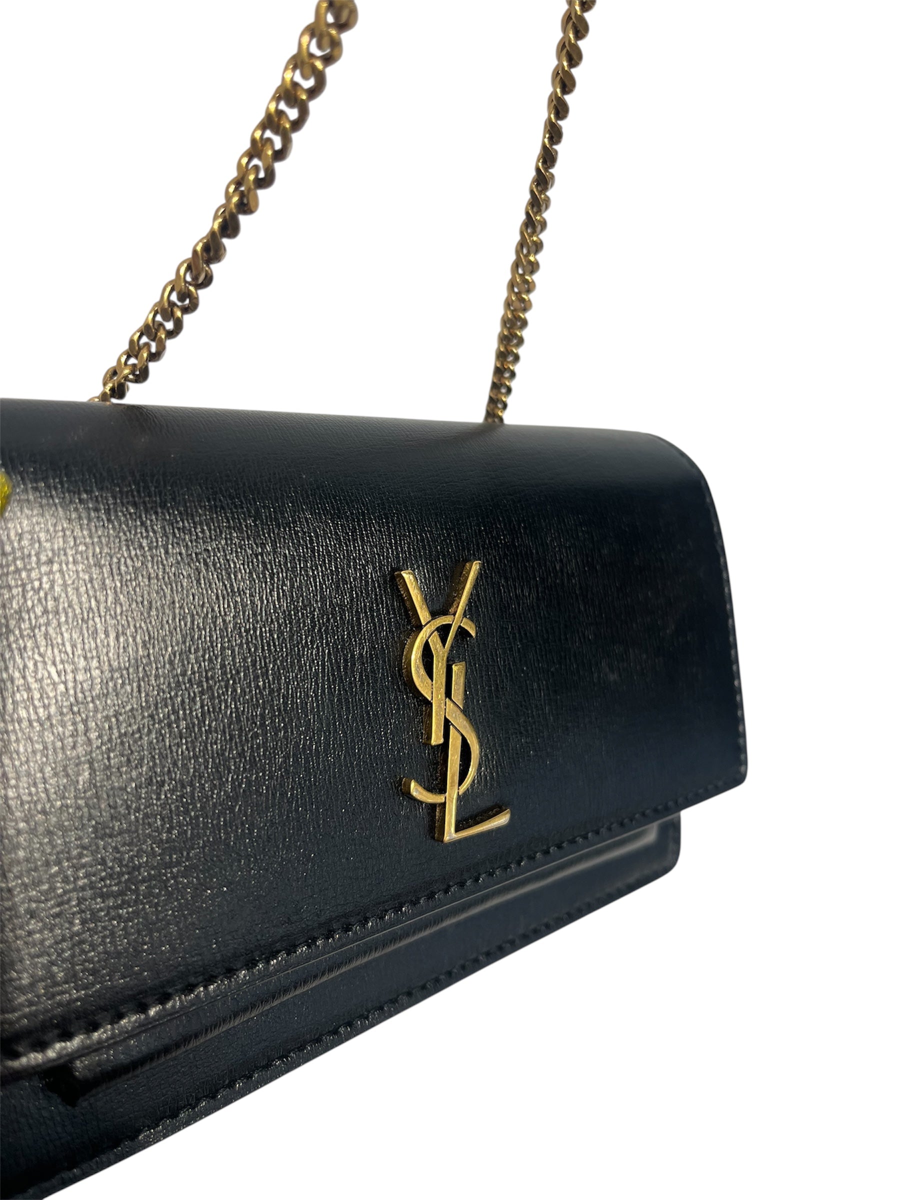 YVES SAINT LAURENT/Bag/Leather/BLK/WALLET ON CHAIN-GLD HRDWR view 5