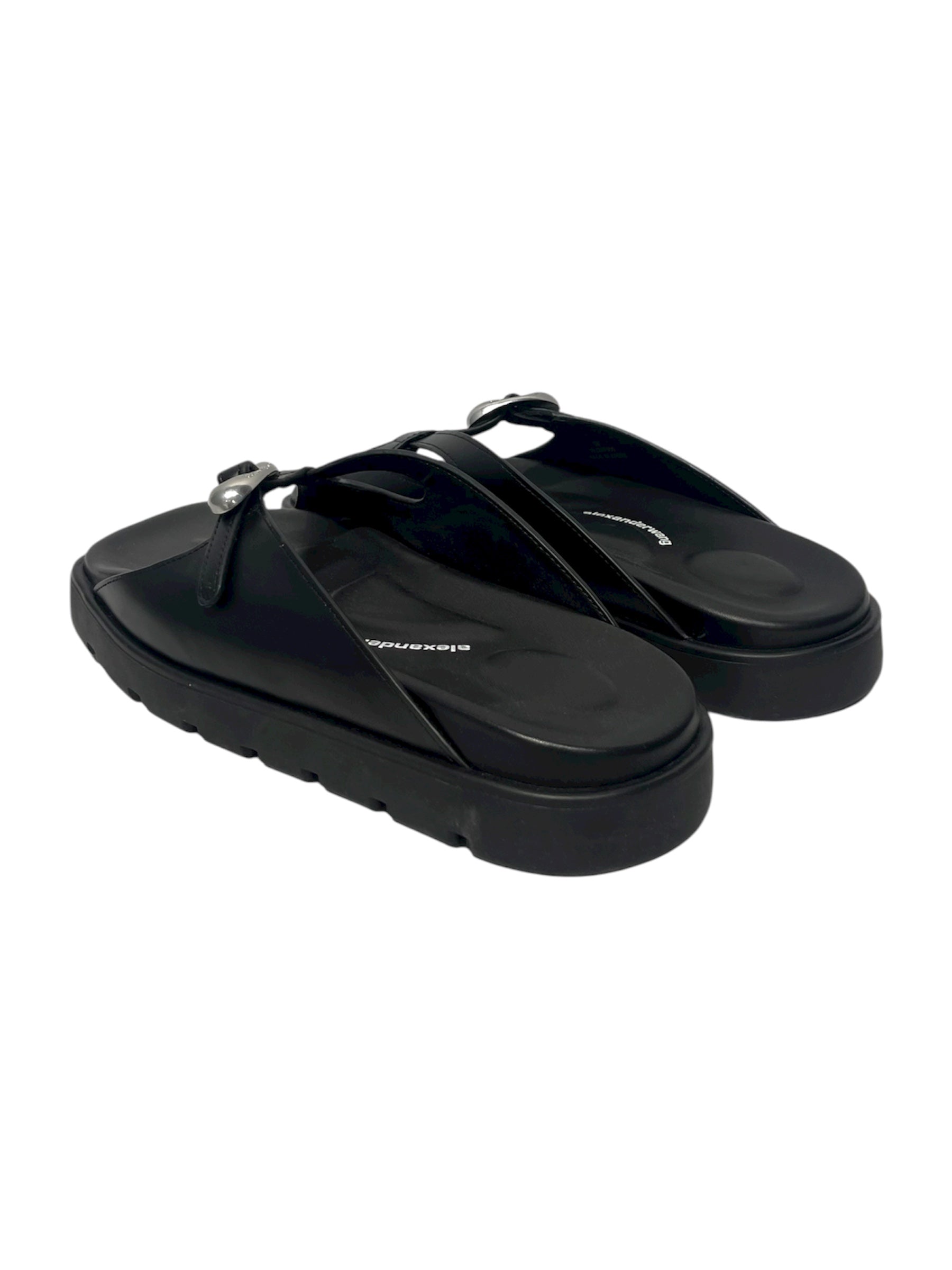 Alexander Wang/Sandals/US 8/Leather/BLK/Dome Platform Sandals view 2
