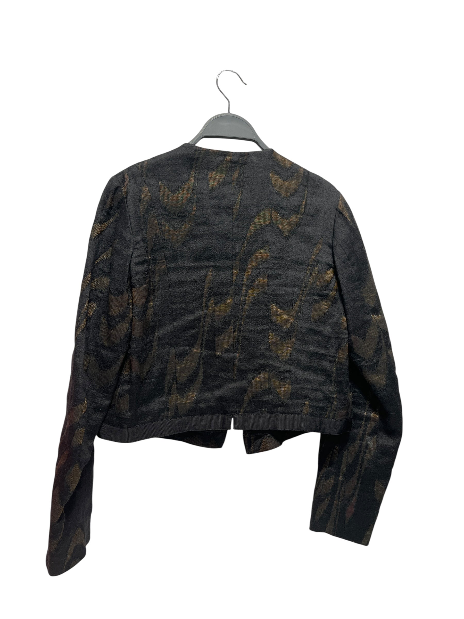 DRIES VAN NOTEN/Tailored Jkt/36/All Over Print/Polyester/BLK/GOLD + LACE view 1