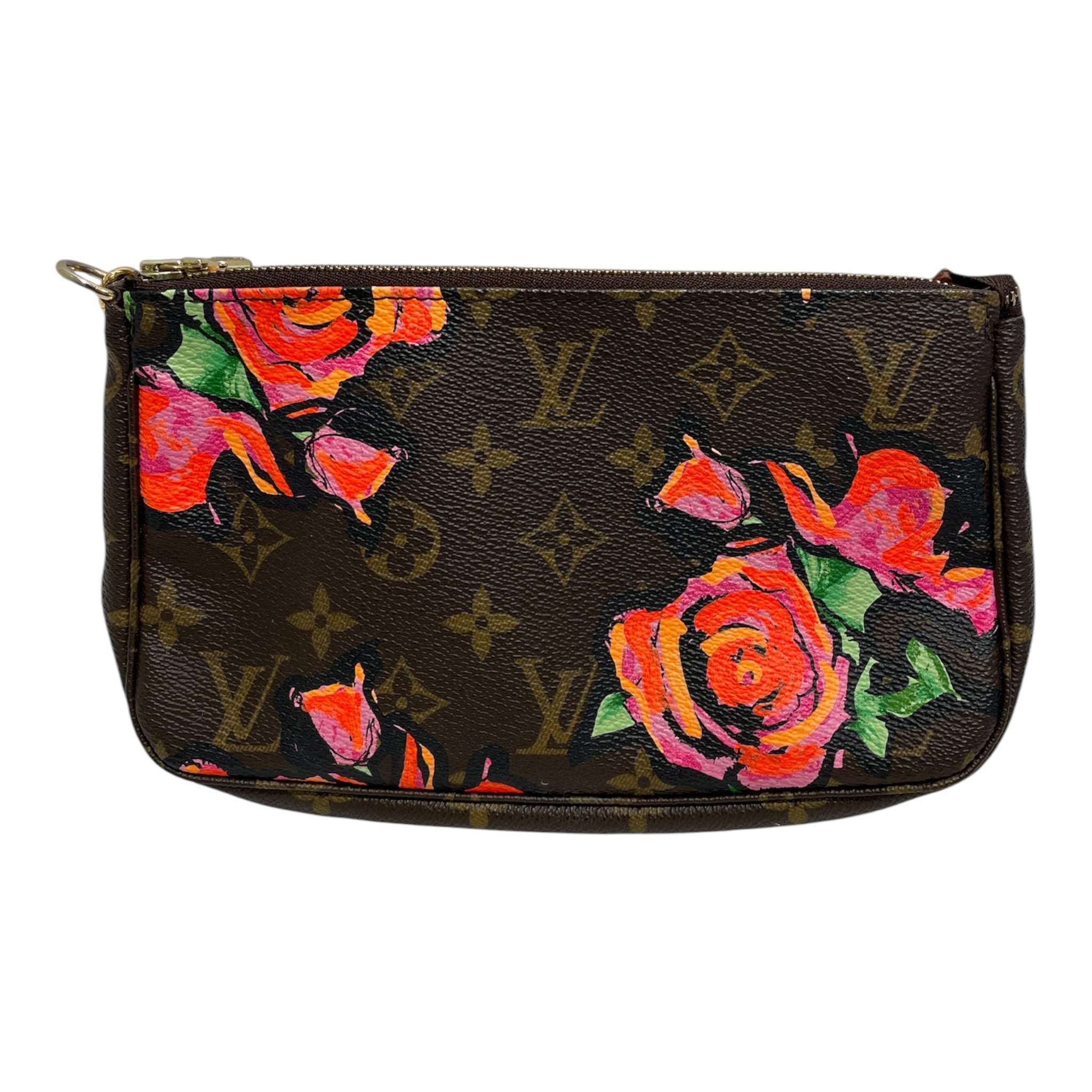LOUIS VUITTON/Hand Bag/Monogram/Leather/BRW/Stephen Sprouse Roses Pochette view 1