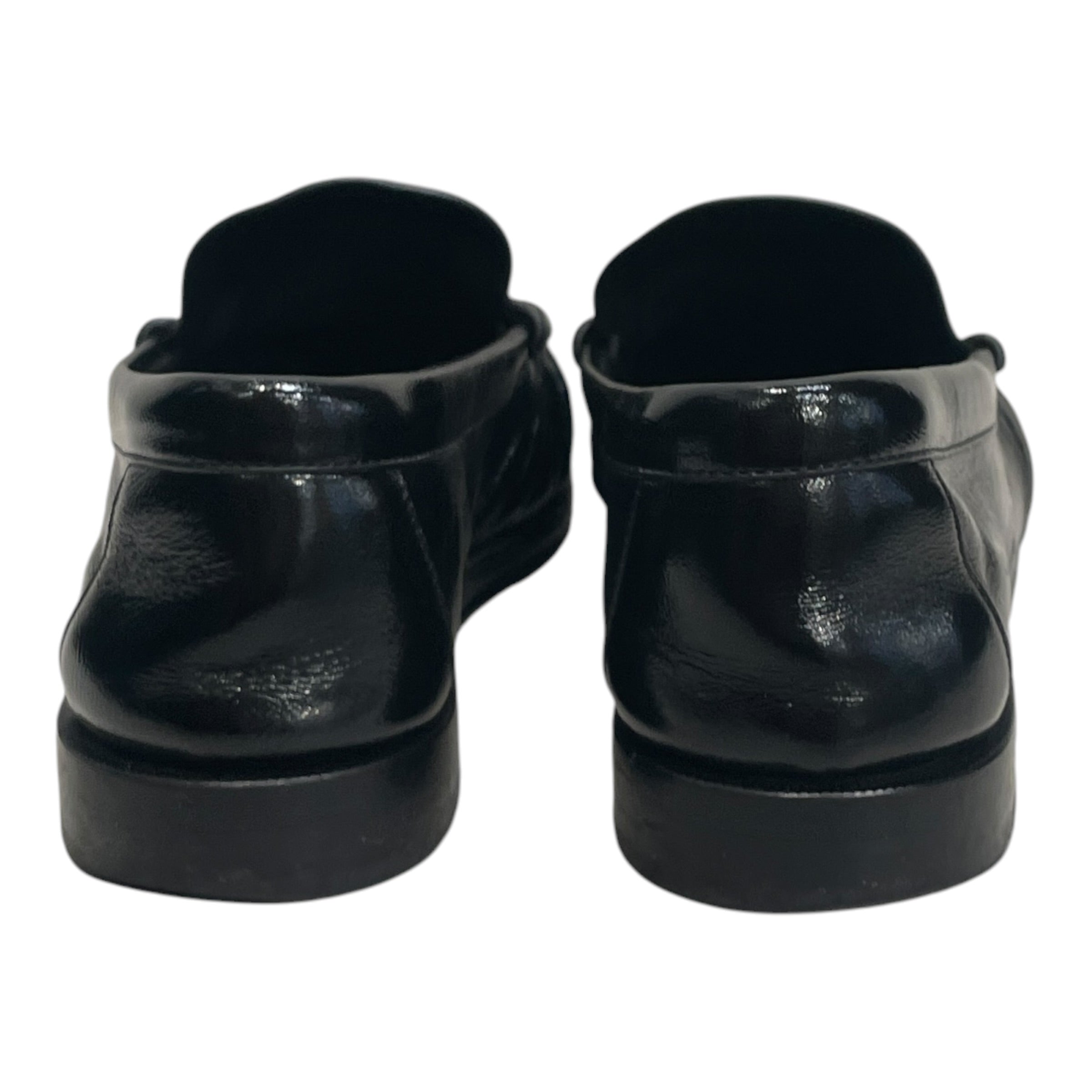 SAINT LAURENT/Loafers/EU 43.5/Leather/BLK/GOLD MINI YSL LOGO view 3