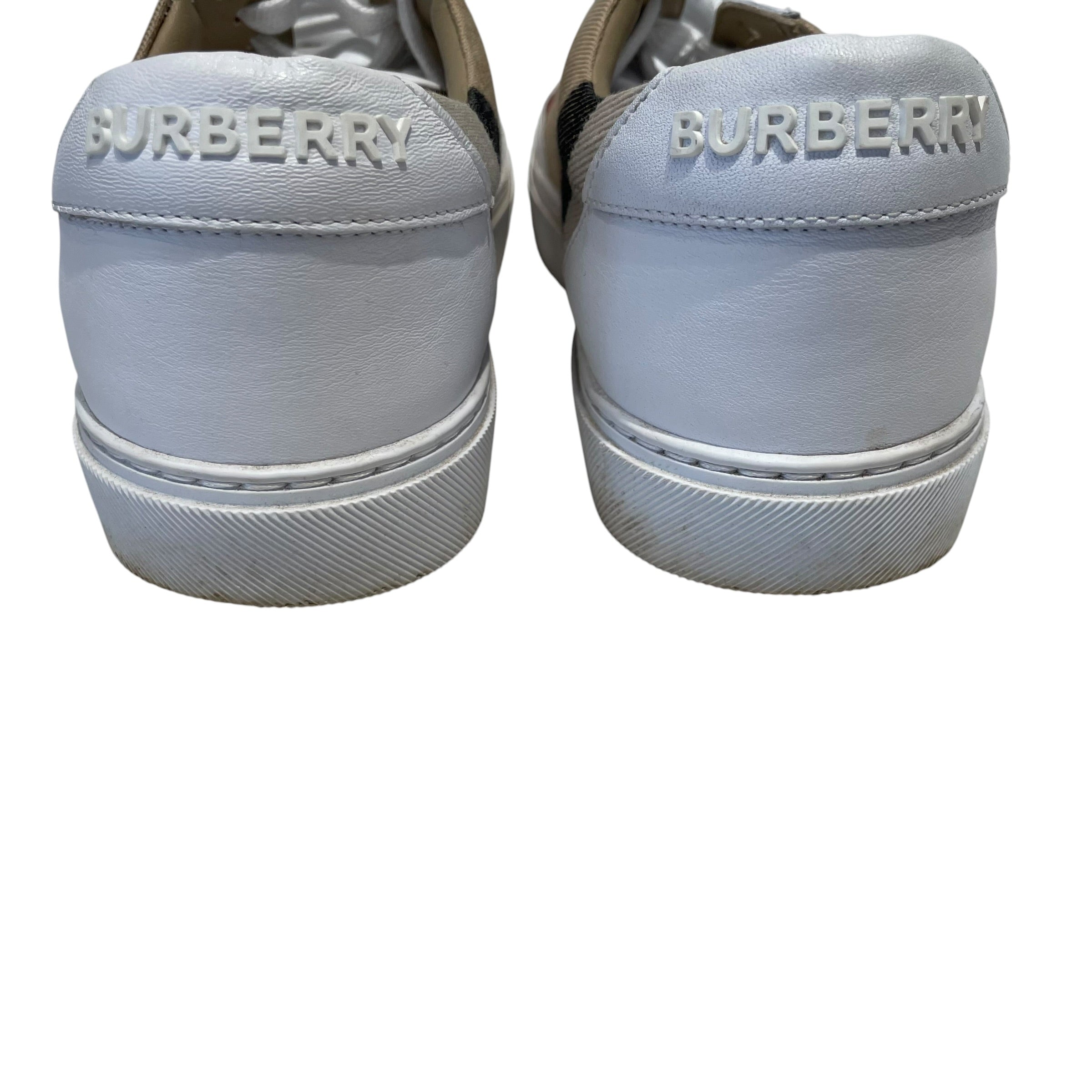 BURBERRY LONDON/Low-Sneakers/EU 37.5/Plaid/Leather/WHT/Burberry Salmond Check low-top view 6