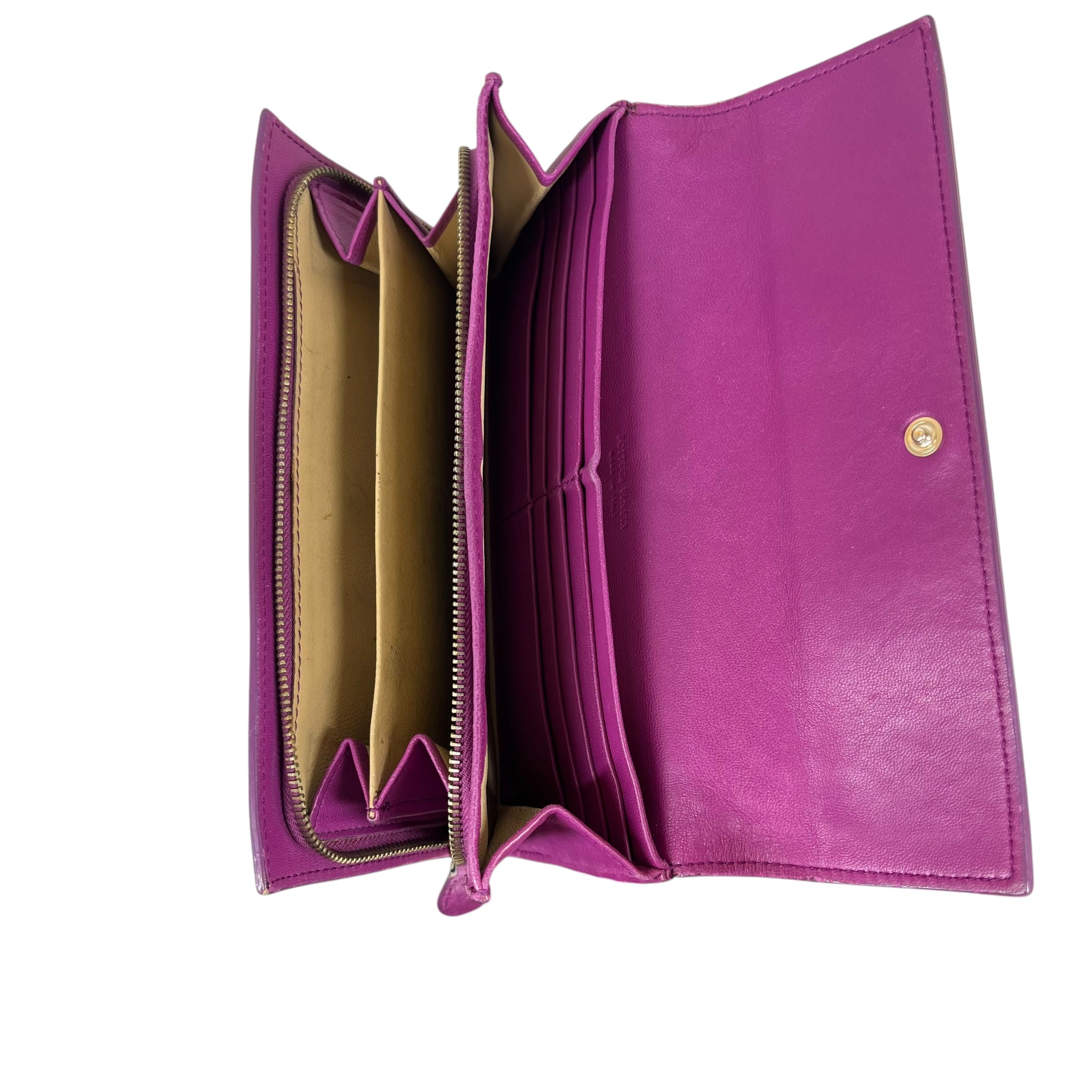 BOTTEGA VENETA/Long Wallet/Leather/PPL/Intrecciato w/ Coin Pouch view 4