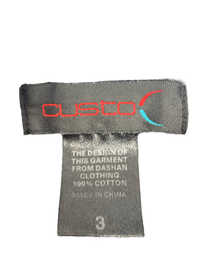 CUSTO/LS T-Shirt/3/Cotton/BLK/QUARTER ZIP