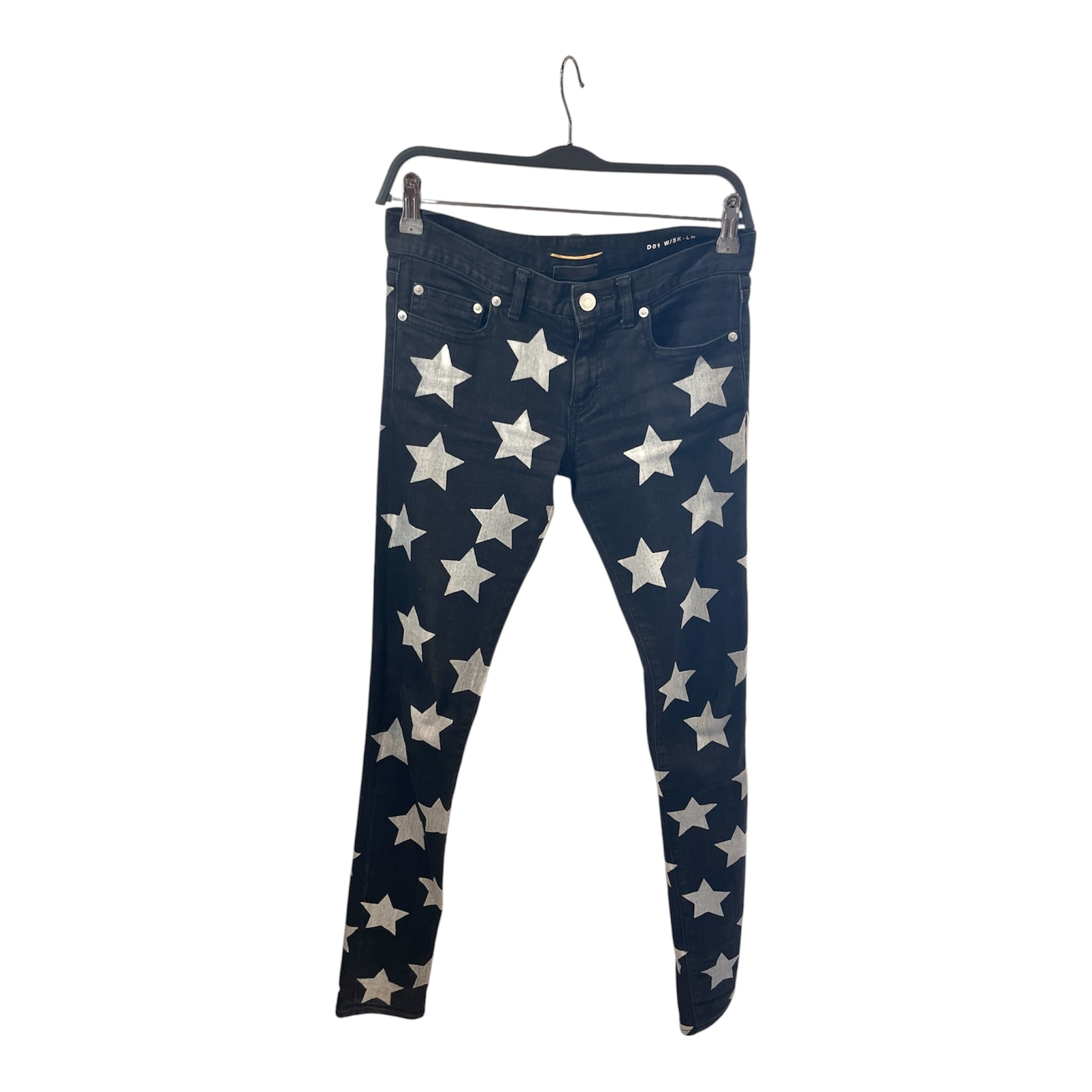 SAINT LAURENT/Skinny Pants/26/Graphic/Denim/BLK/High-waisted/2015 STAR PANTS view 1