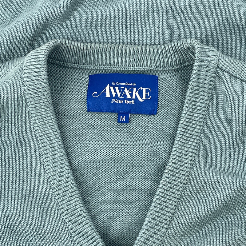 Awake NY/Shirt/M/Wool/BLU/ORANGE CUFFS