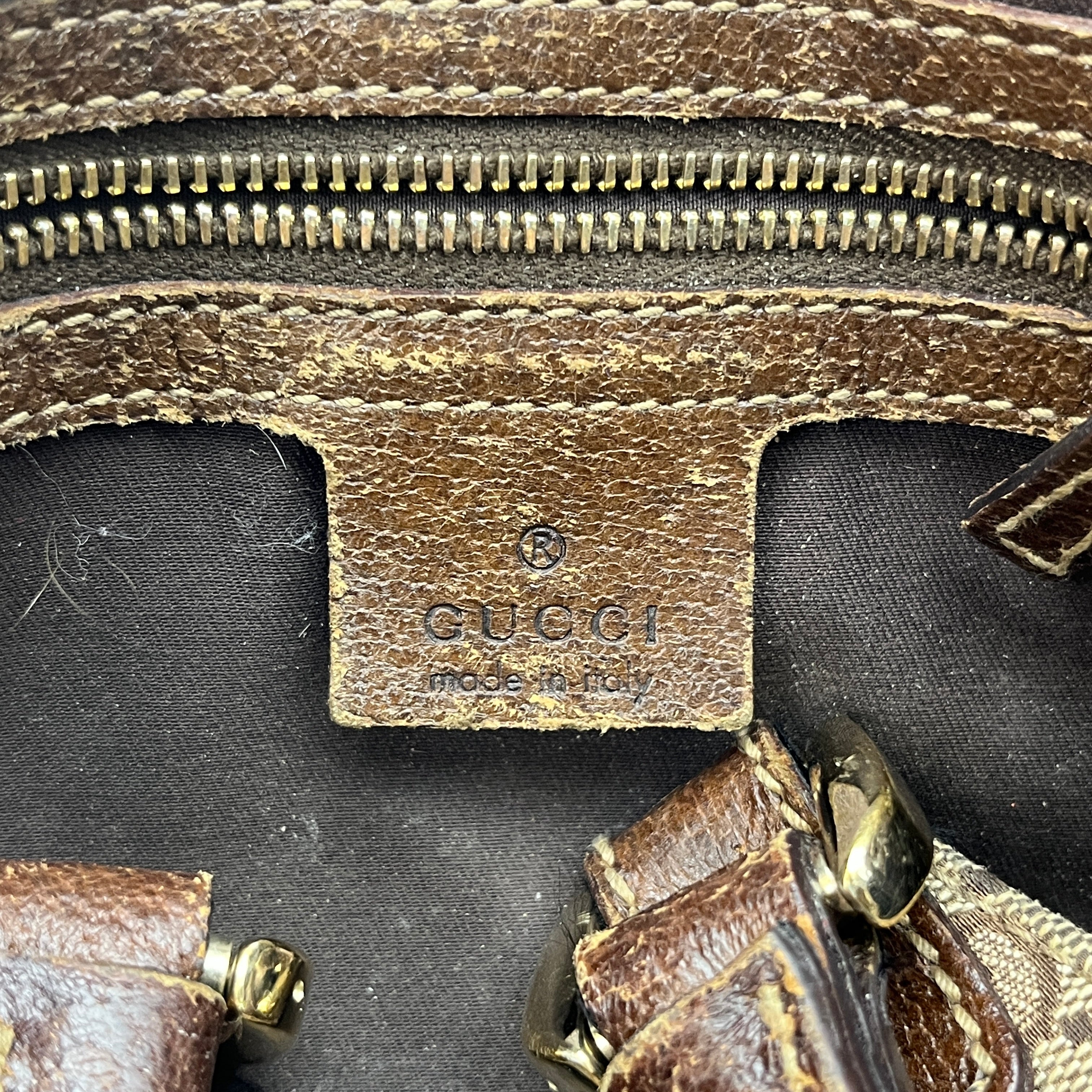 GUCCI/Hand Bag/Cotton/CML/jackie canvas view 5