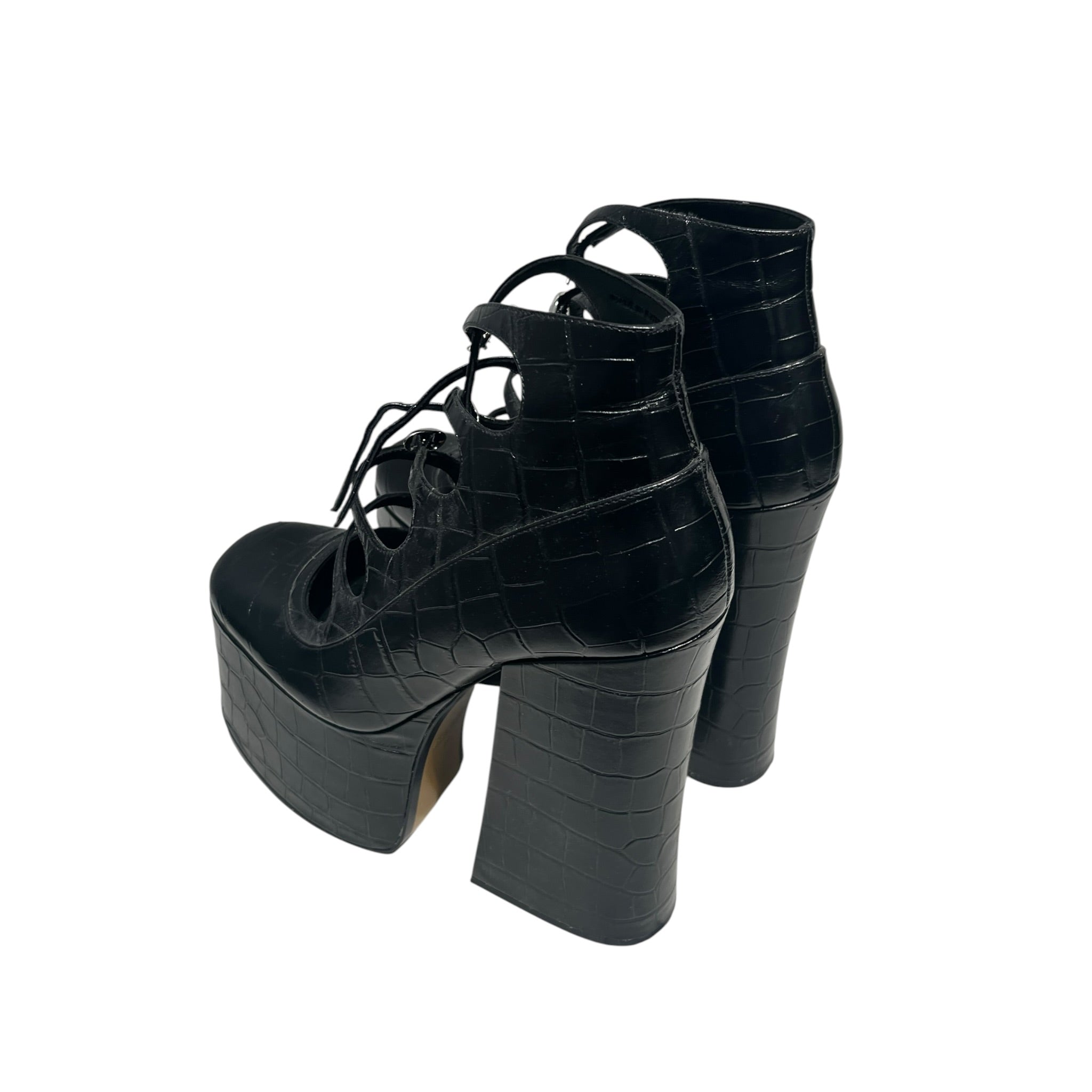 MARC JACOBS/Booties/EU 38/Animal Pattern/Leather/BLK/KIKI platforms view 2