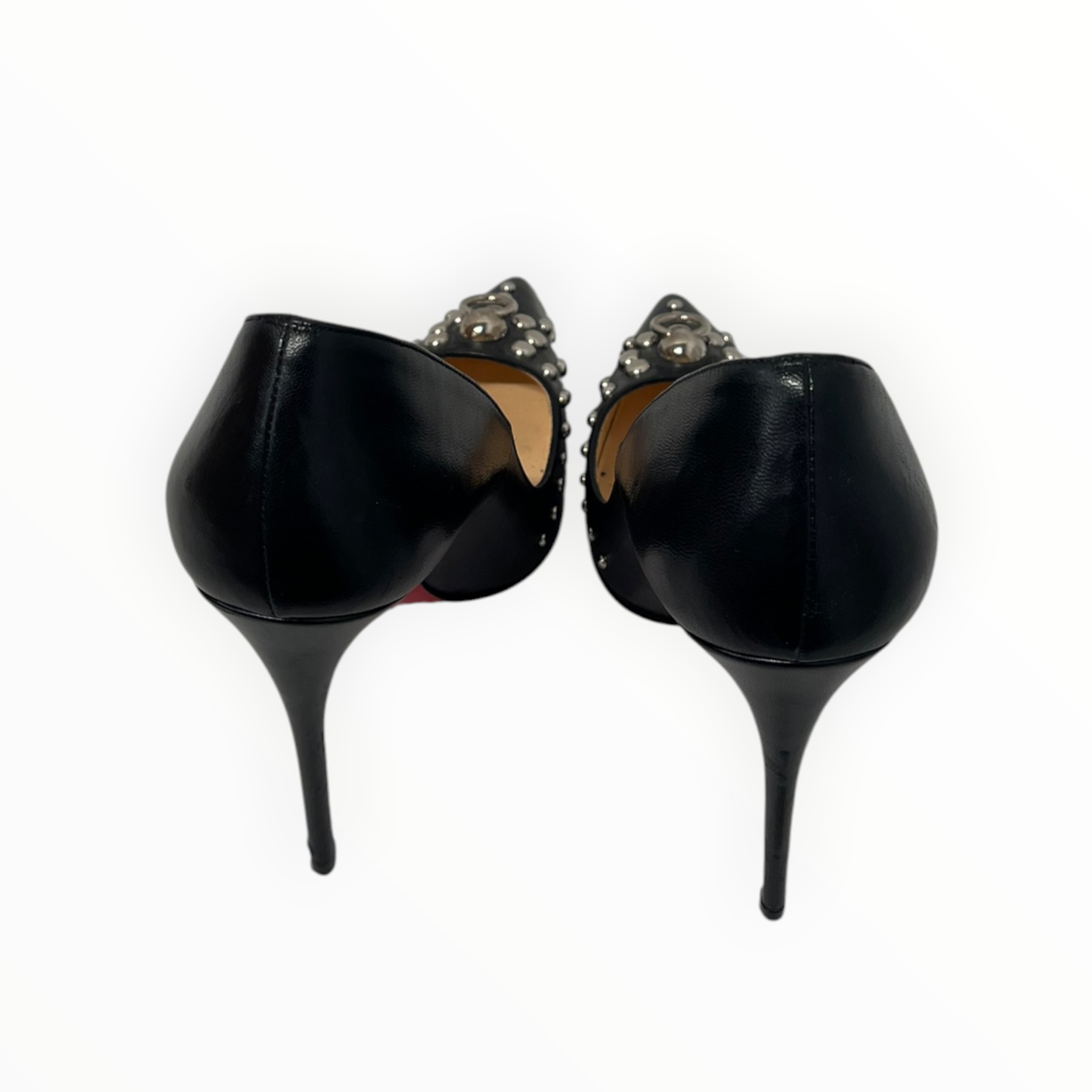 Christian Louboutin/Heels/EU 37/Leather/BLK/DOOR KNOCK PUMPS RED BOTTOMS view 3