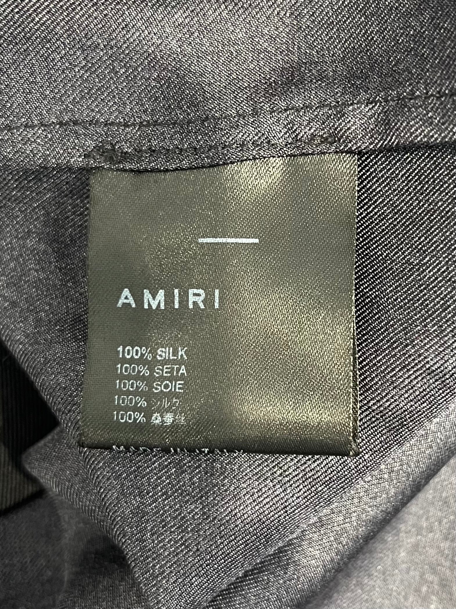 AMIRI/SS Shirt/38/Silk/BLK/BLACK BUTTON UP ARTS DISTRICT view 4