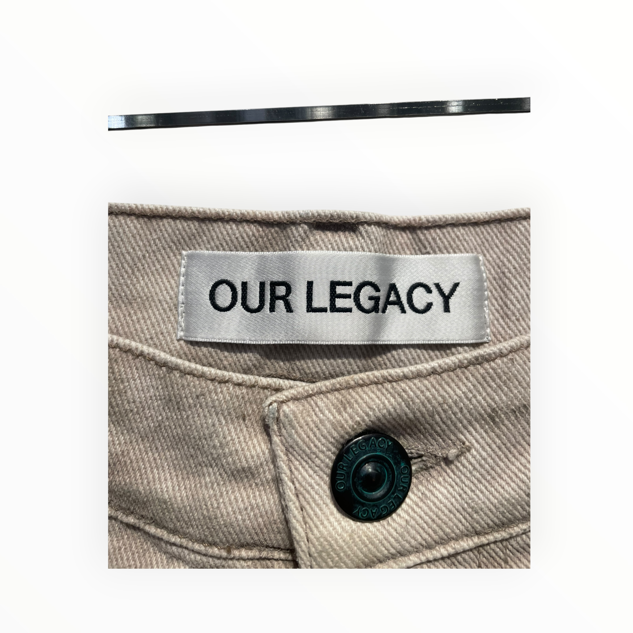 OUR LEGACY/Shorts/48/Denim/KHK/PAINT SPLATTER CUT OFF view 3