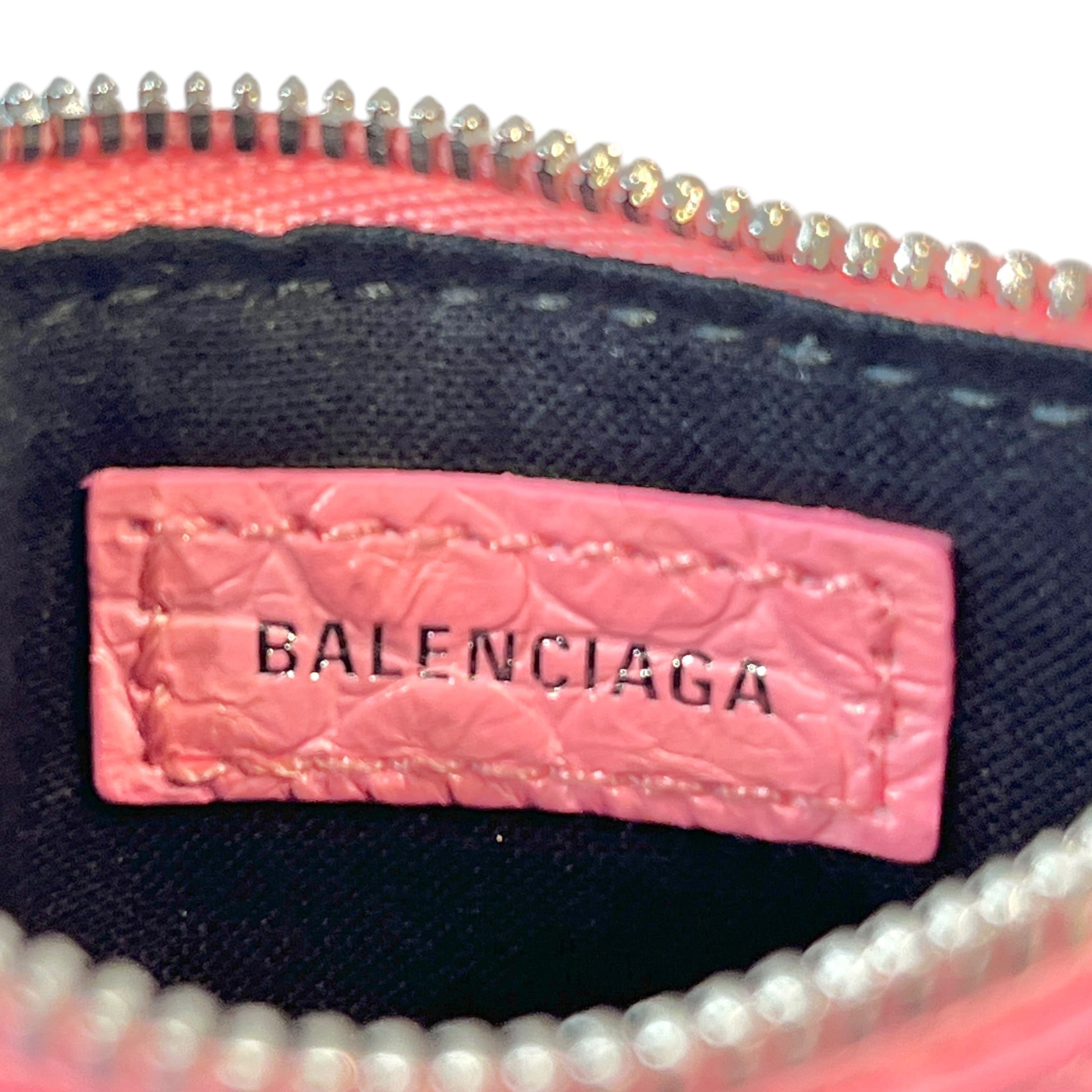BALENCIAGA/Coin Wallet/Animal Pattern/Leather/PNK/CRYSTAL LE CAGOLE CROCODILE view 5