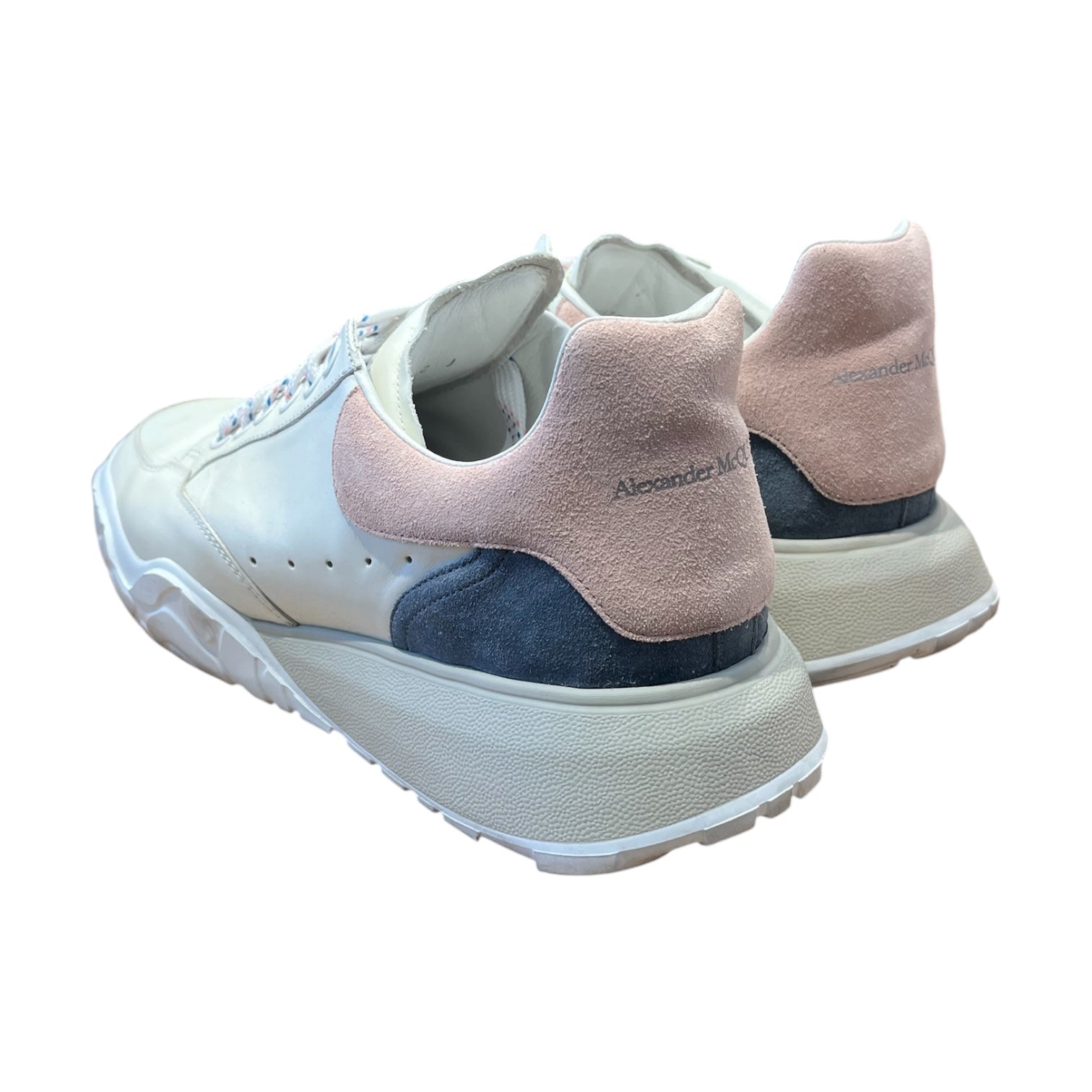 Alexander McQueen/Low-Sneakers/EU 42/WHT/Pink and blue laces view 2