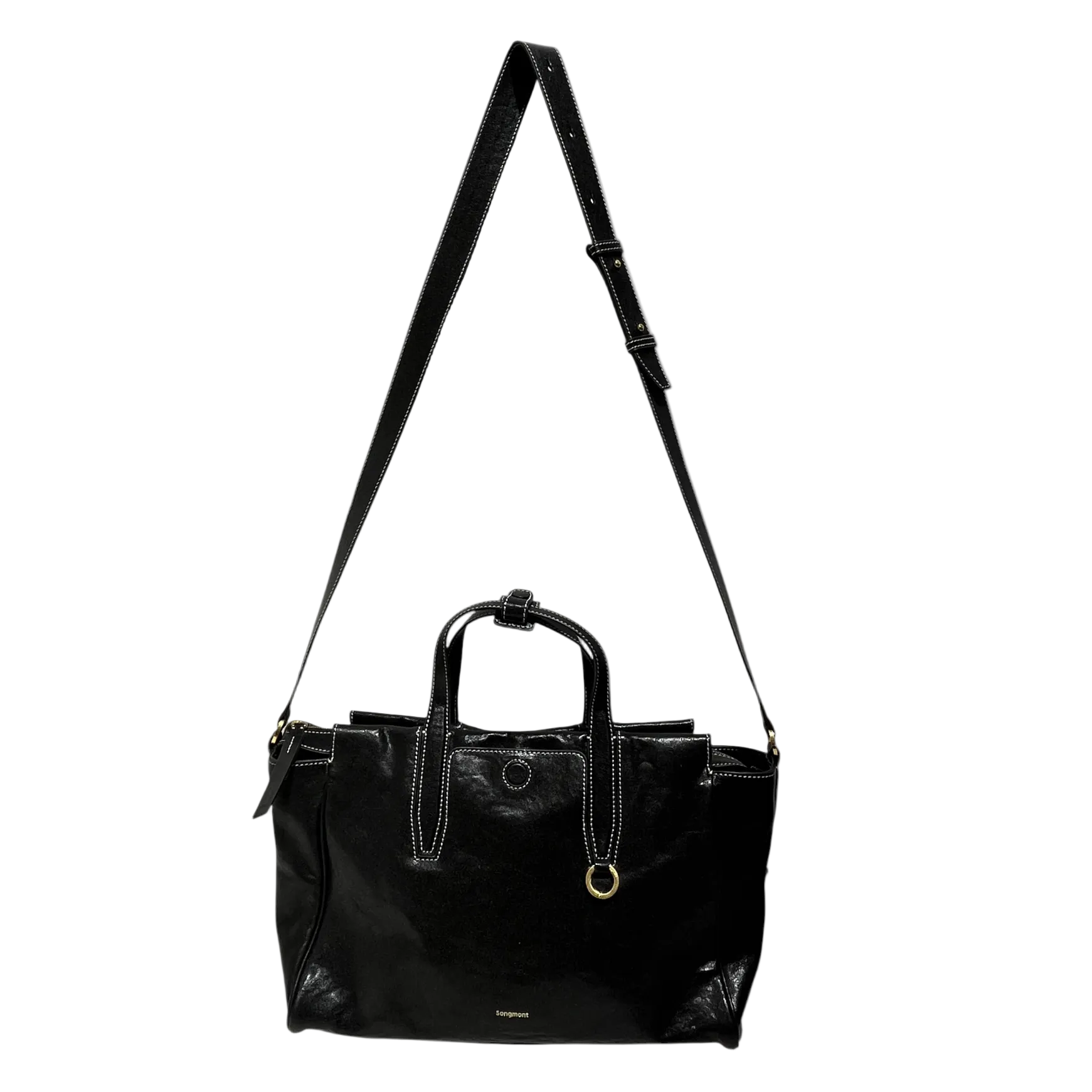 SONGMONT/Tote Bag/Leather/BLK/GOLDHARDWARE view 1