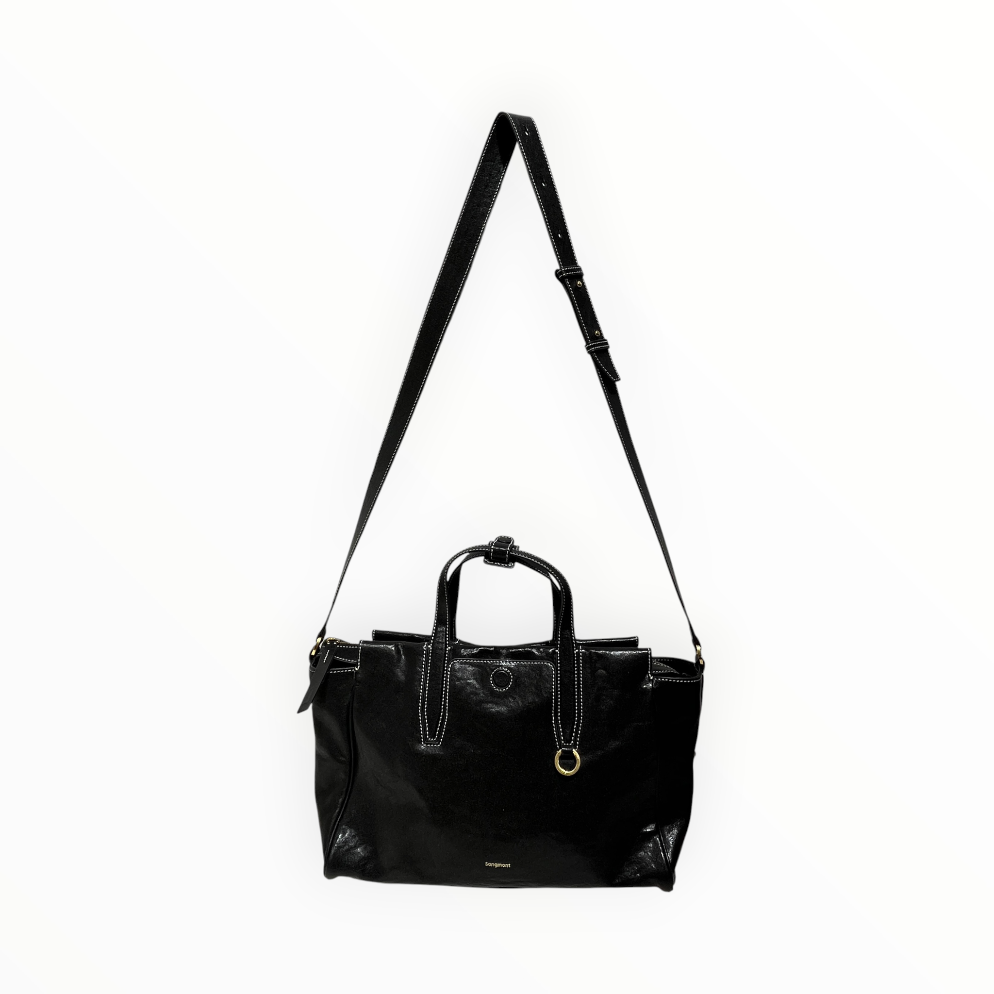 SONGMONT/Tote Bag/Leather/BLK/GOLDHARDWARE view 1