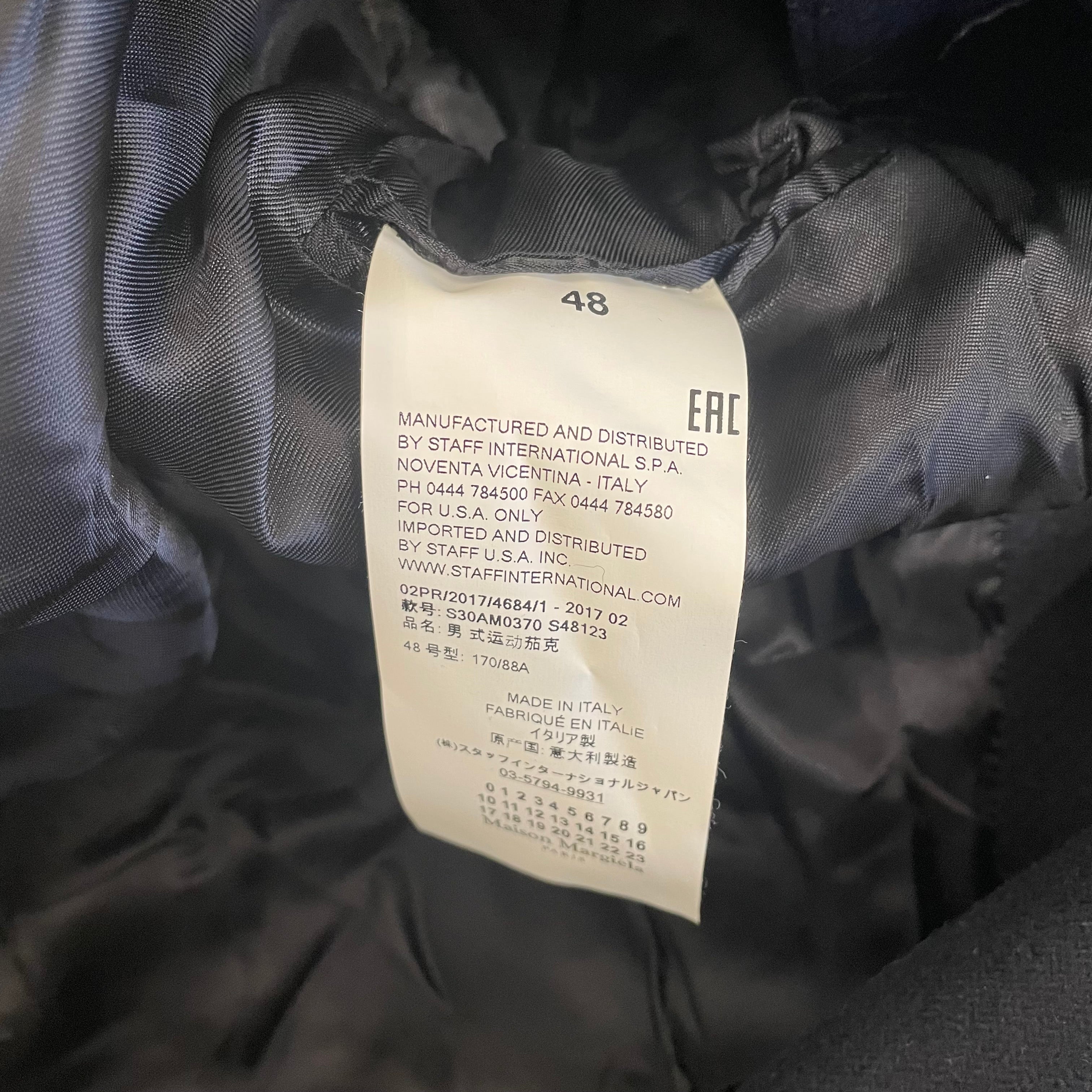 Maison Margiela/Coat/48/Wool/NVY/Double Breasted White Stitchin view 4