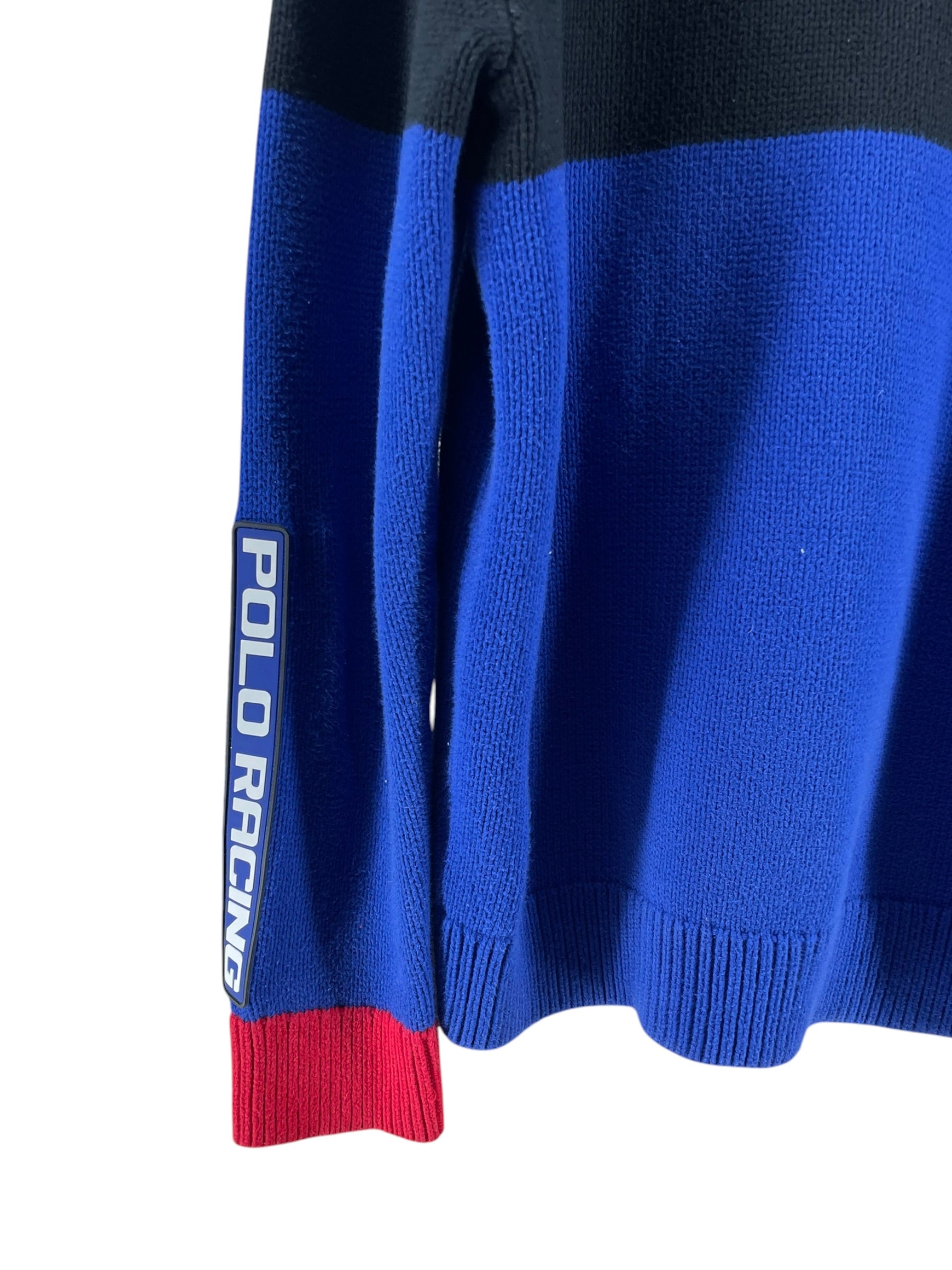 POLO RALPH LAUREN/Sweater/M/Wool/MLT/P-RACING BLACK ROYAL COLORBLOC view 4
