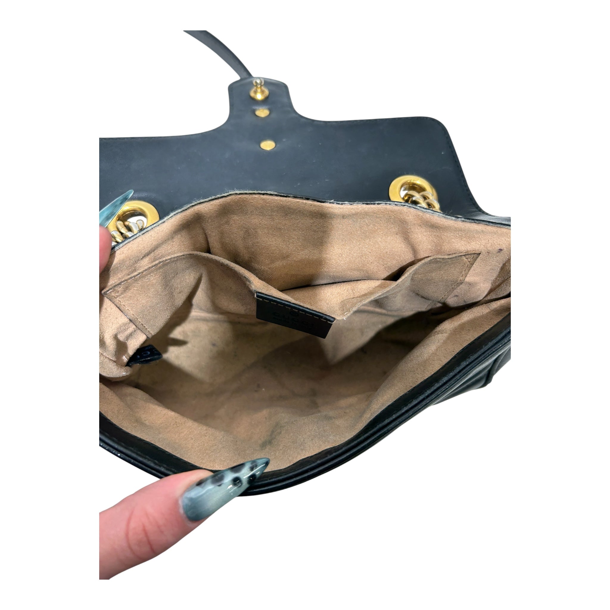 GUCCI/Bag/Leather/BLK/black maromon bag view 4