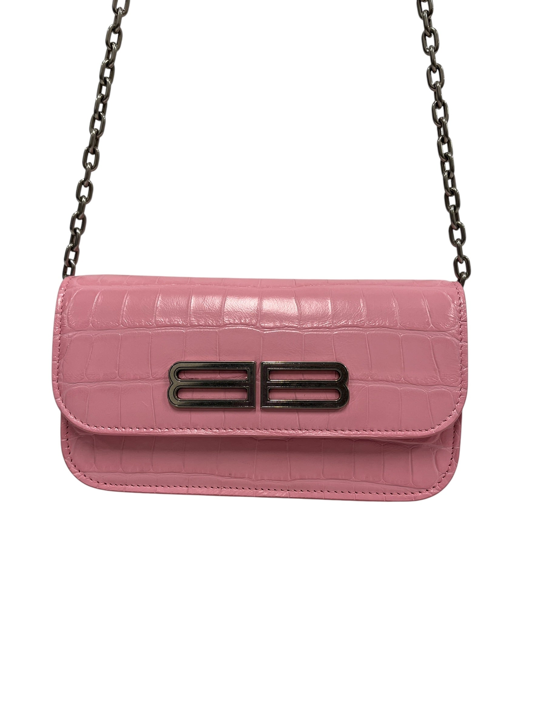 BALENCIAGA/Wallet/Cowhide/PNK/Gossip CrocEmbossed Leather view 3