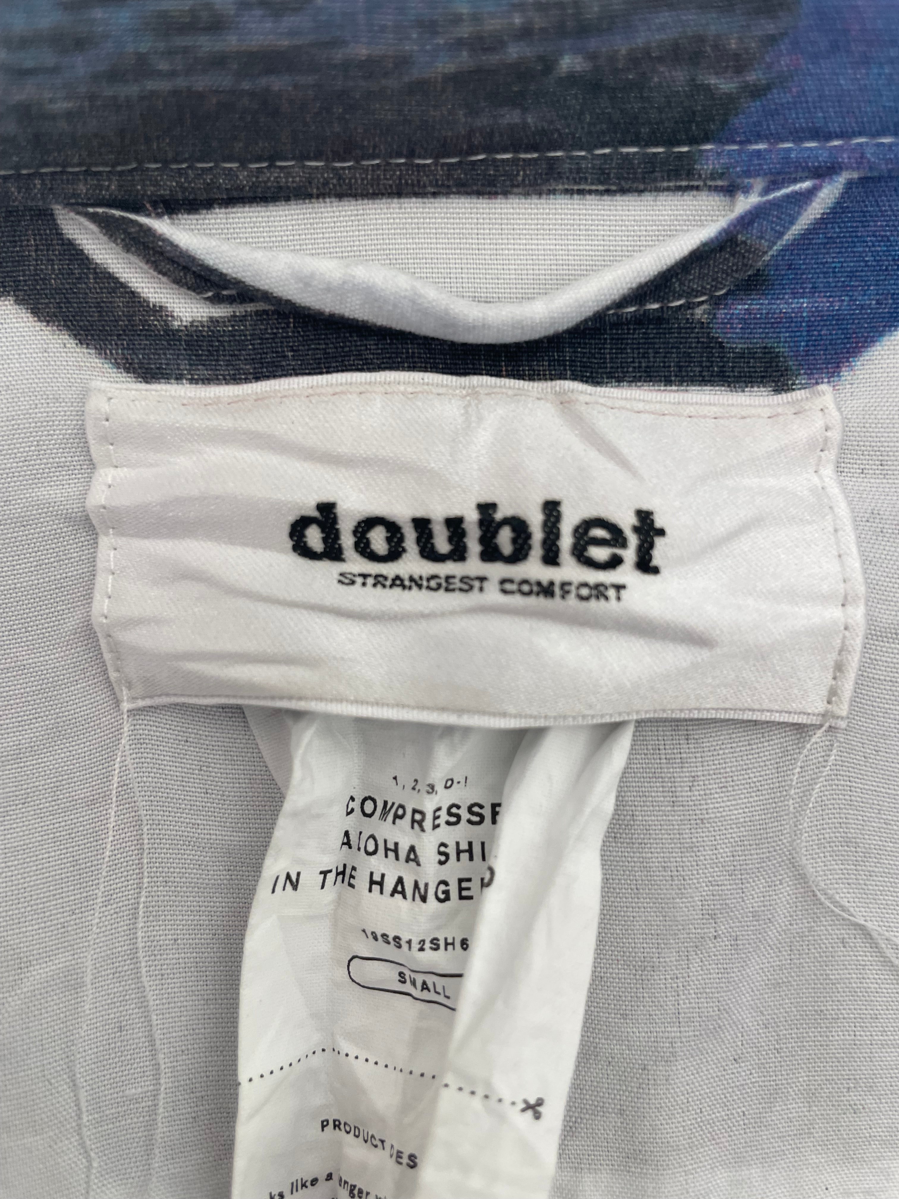 doublet/LS Shirt/S/Rayon/BLU/All Over Print/MOON PRINT / LONG WASH TAG view 3