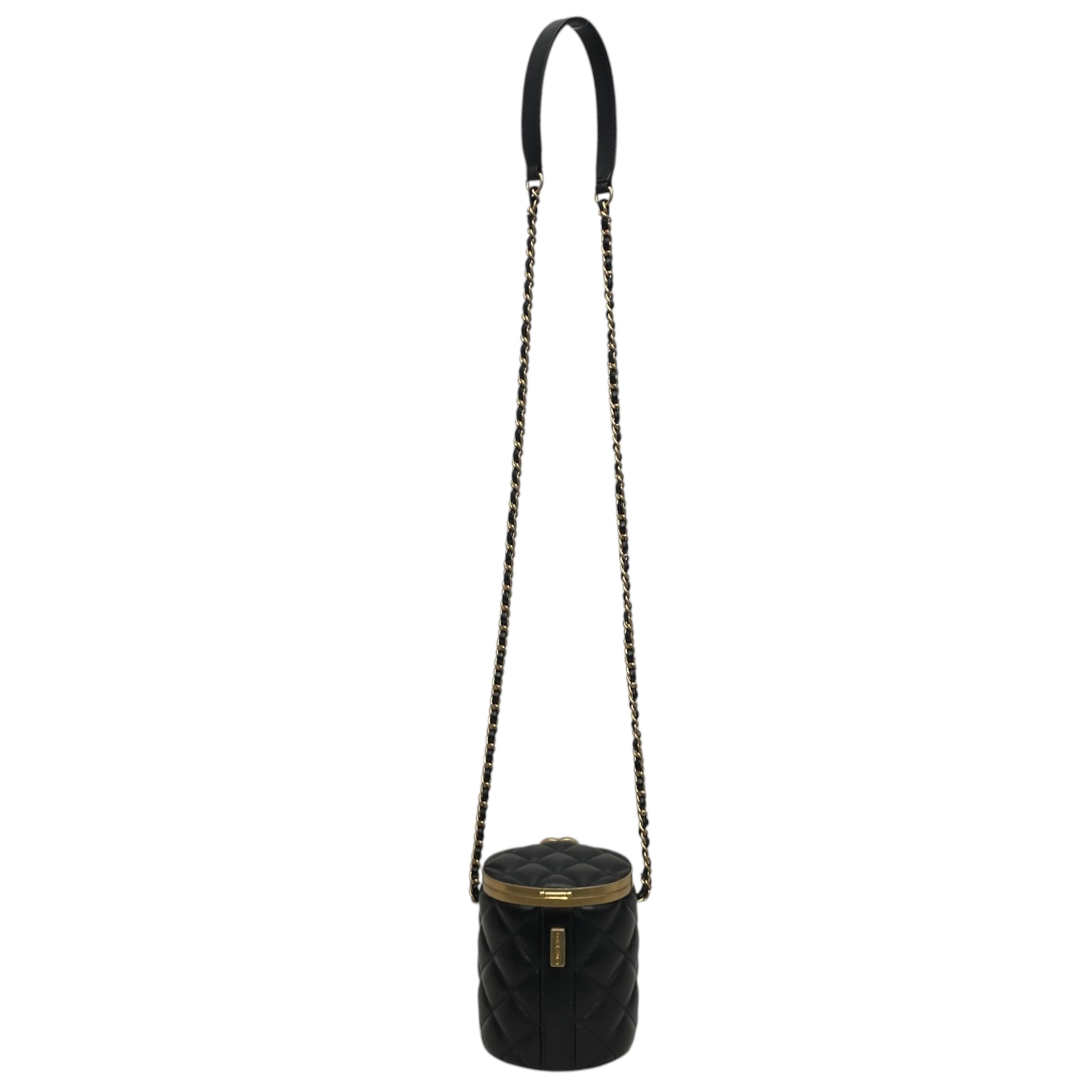 CHANEL/Cross Body Bag/Leather/BLK/QUILTED DIAMOND VANITY BOX BAG view 2