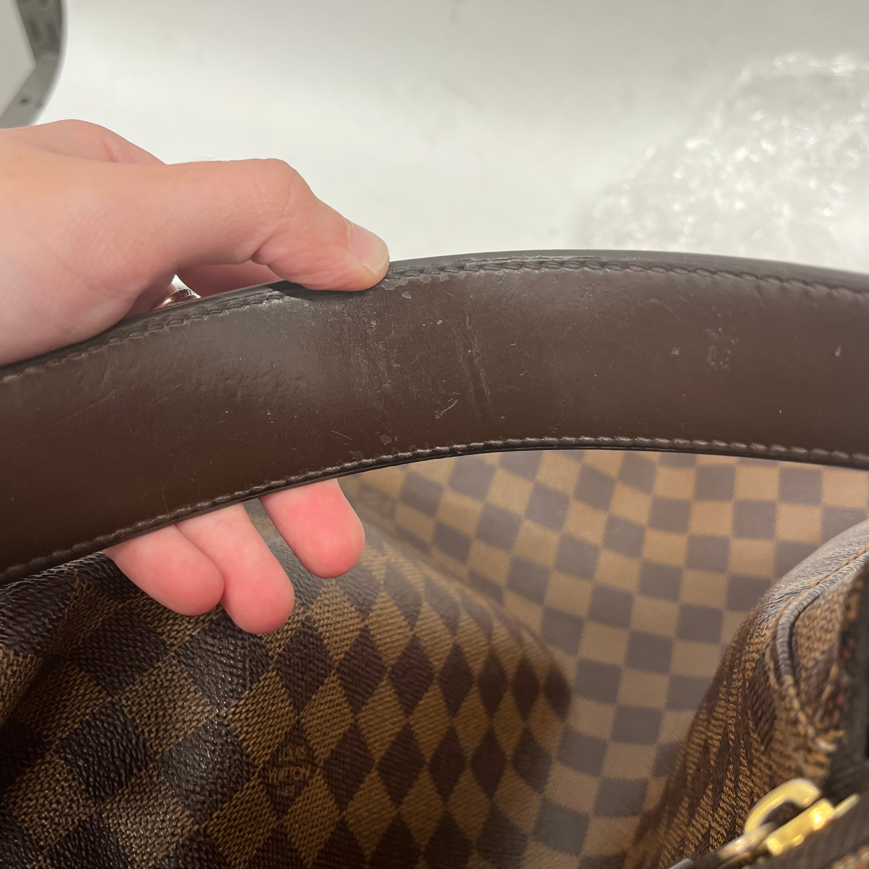 LOUIS VUITTON/Hand Bag/Plaid/Leather/BRW/Damier Ebene Portobello view 12