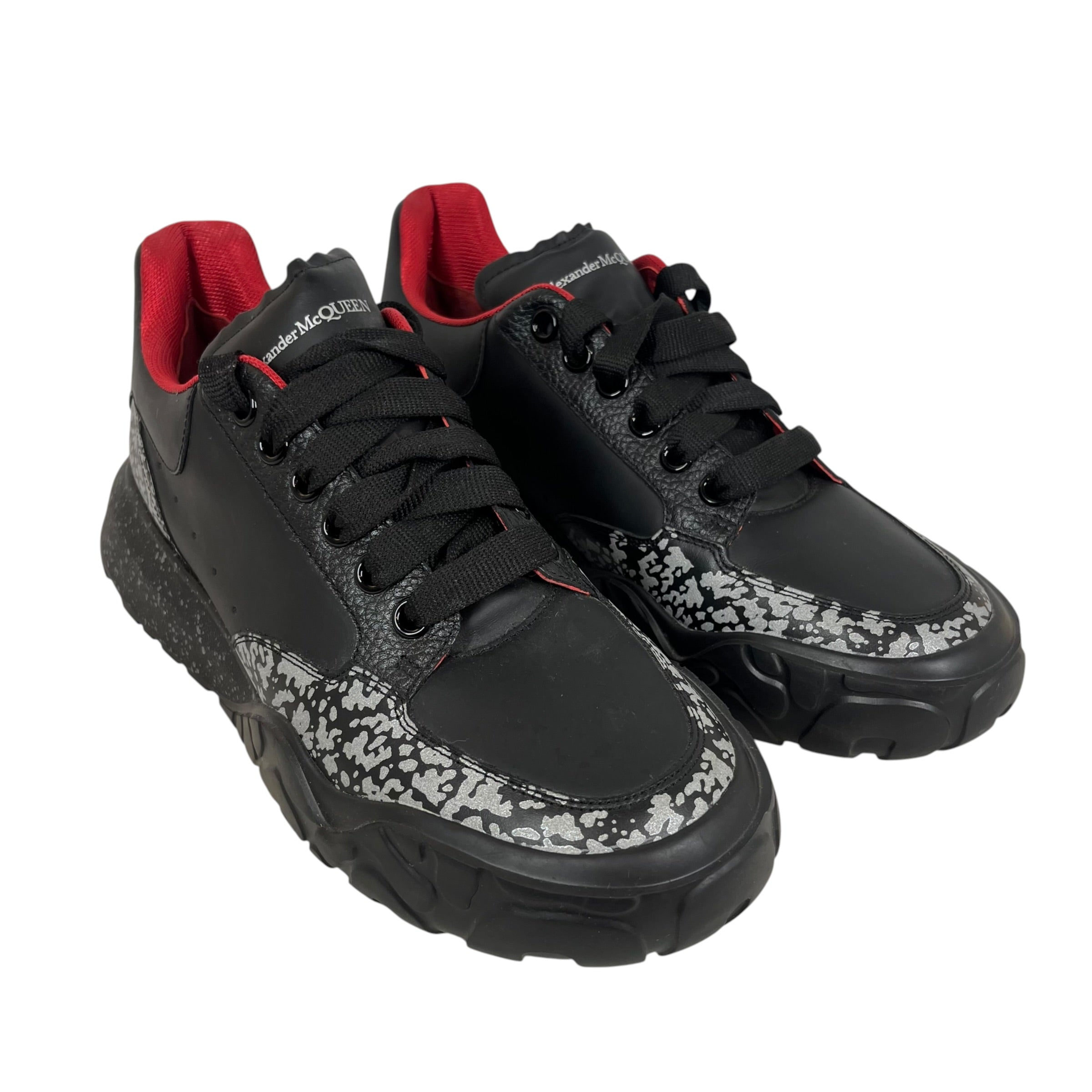 Alexander McQueen/Low-Sneakers/EU 43/Leather/BLK/GREY ELEPHANT PRINT view 1
