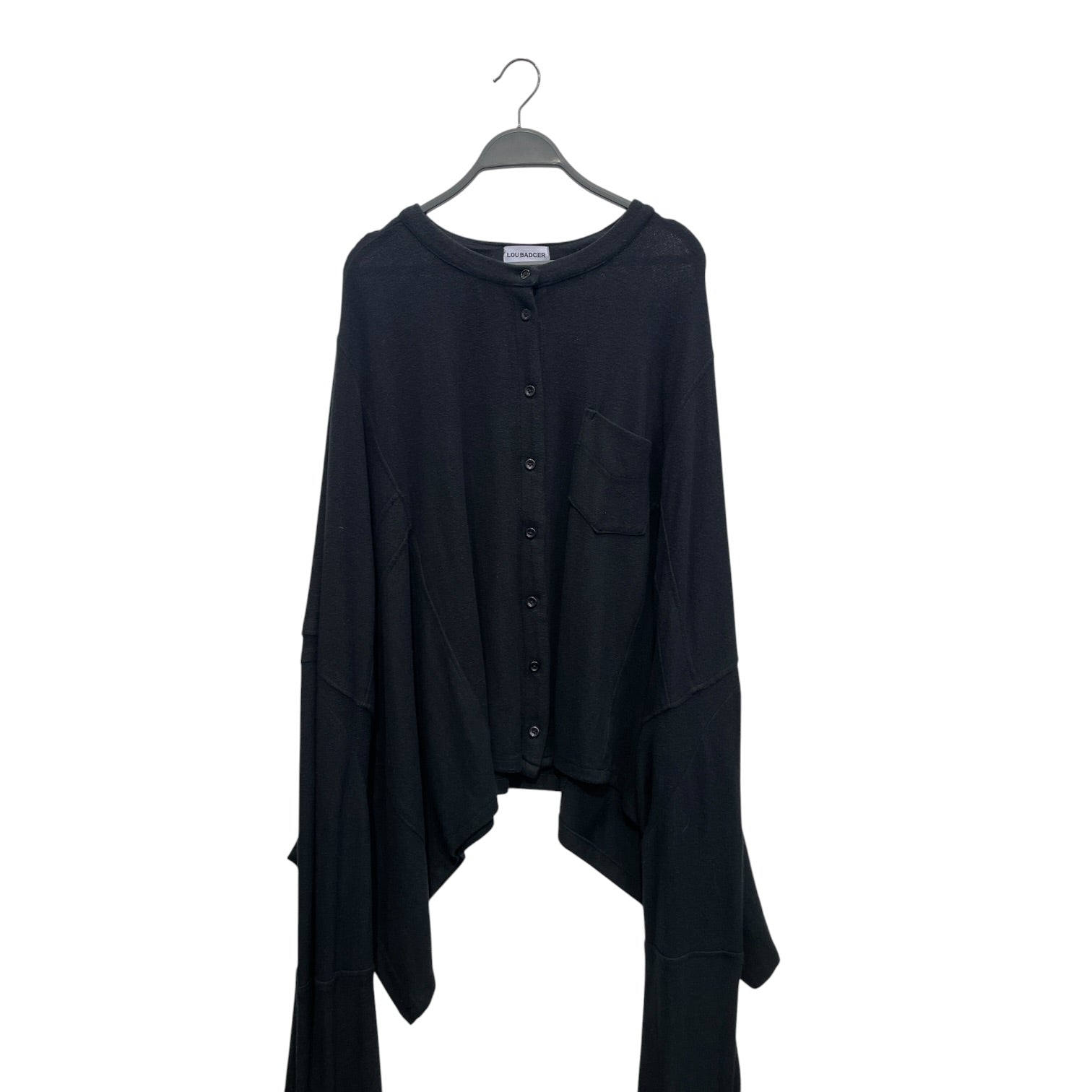 LOU BADGER/Cardigan/Cotton/BLK/EXTREMELY LONG ARMS view 3