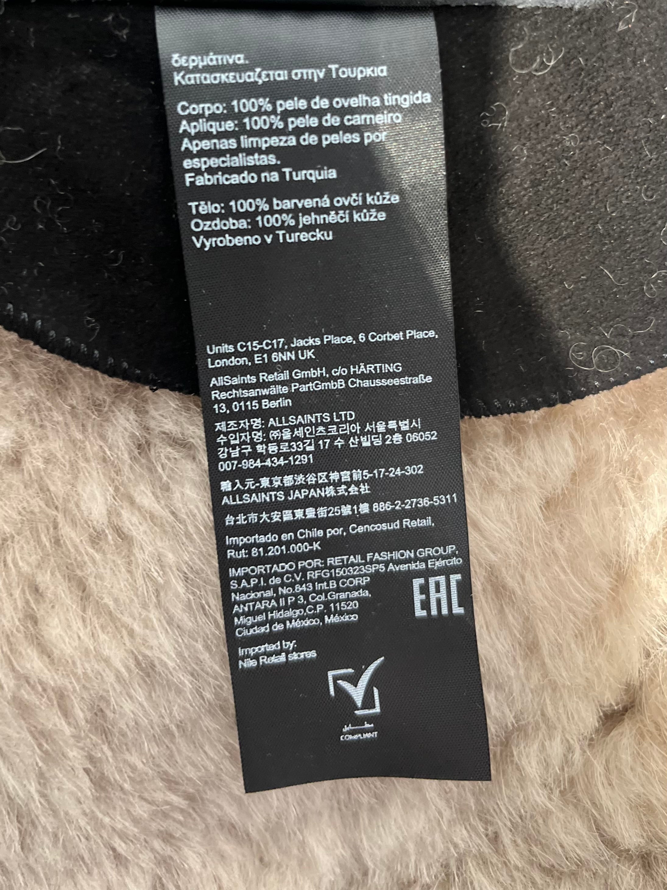ALLSAINTS/Vest/M/Leather/BLK/shearling interior zipupbuckle view 9