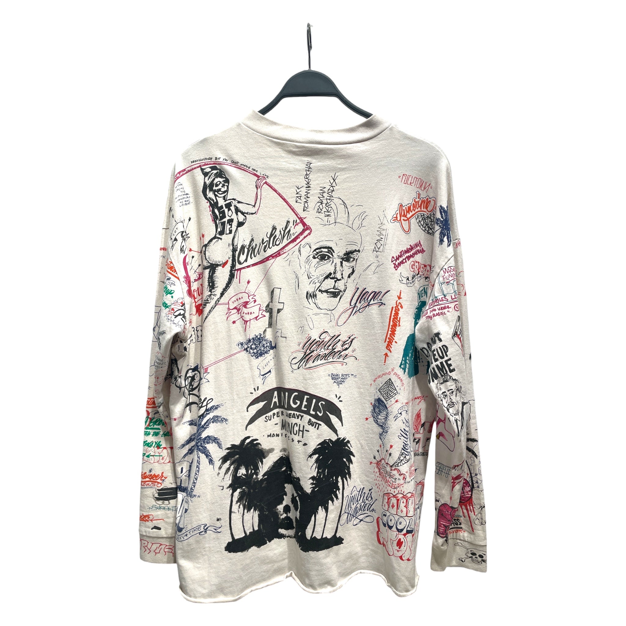SAINT MICHAEL/BORN X RAISED/LS T-Shirt/L/Cotton/WHT/LA Graffiti Long Sleeve view 2
