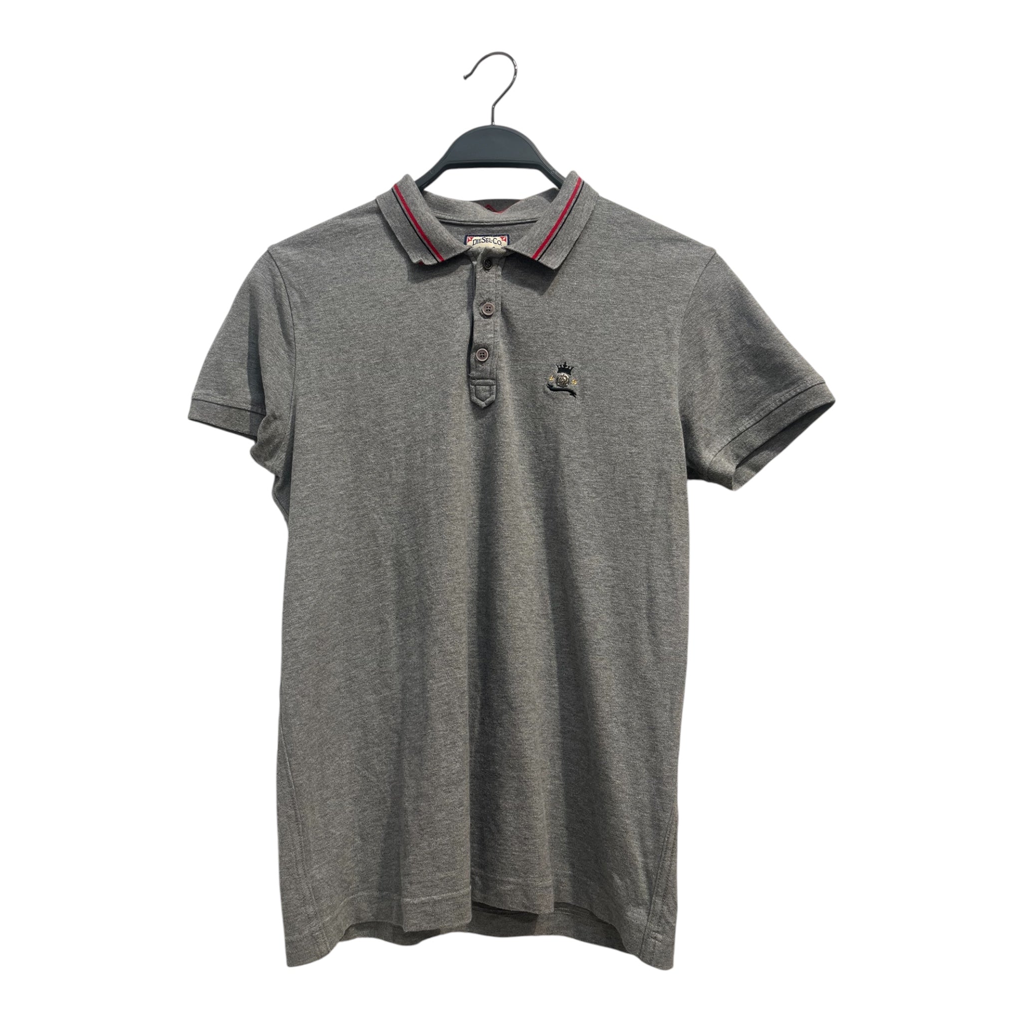 DIESEL/Polo Shirt/L/Cotton/GRY/CHIEF METAL LOGO ON HEART view 1