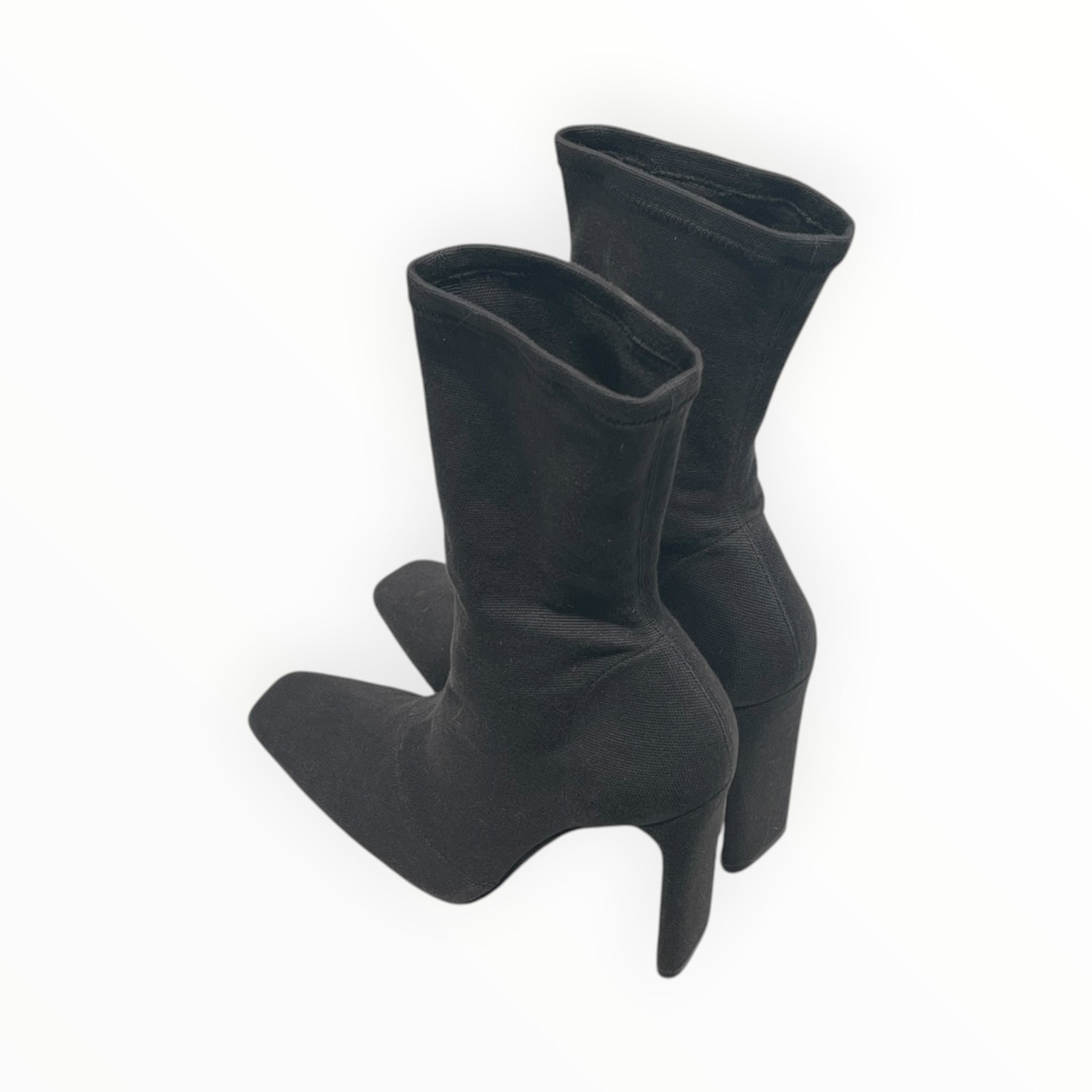 YEEZY/Ankle Boots/US 6/Cotton/GRY/graphite stretch canvas boot view 2