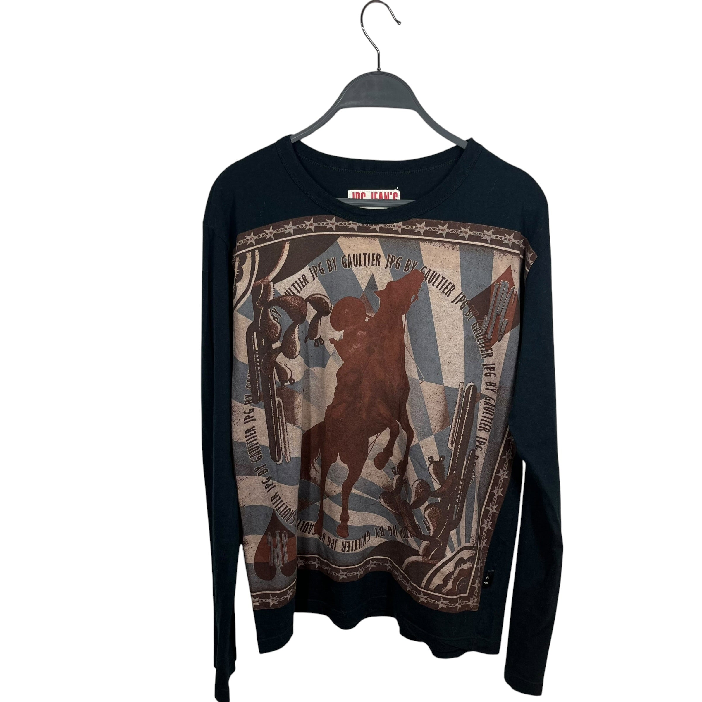 Jean Paul Gaultier/LS T-Shirt/L/Cotton/BLK/Cowboy Western LS Top view 1