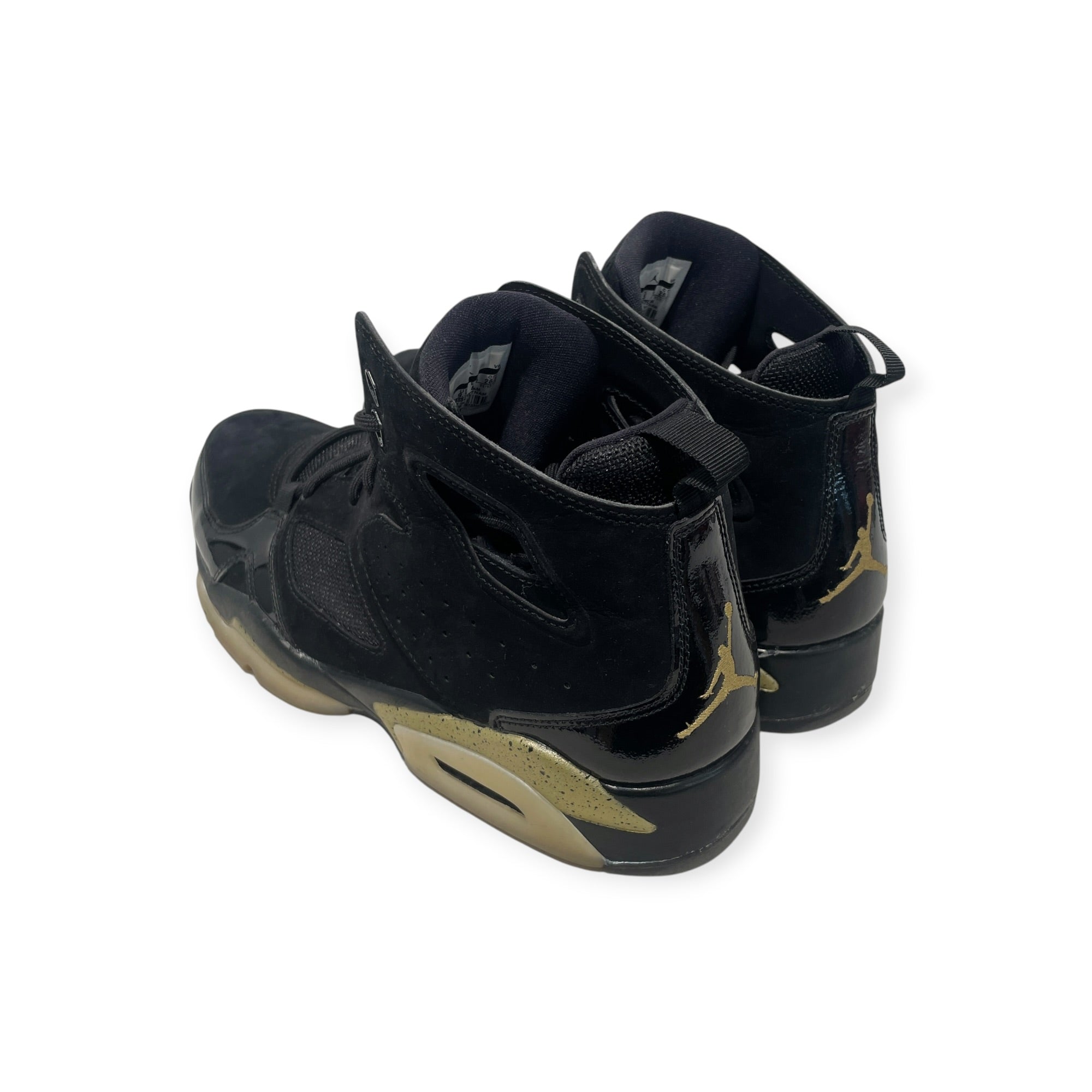 JORDAN BRAND/Hi-Sneakers/US 10.5/Suede/BLK/fight club 91 gold accents view 2