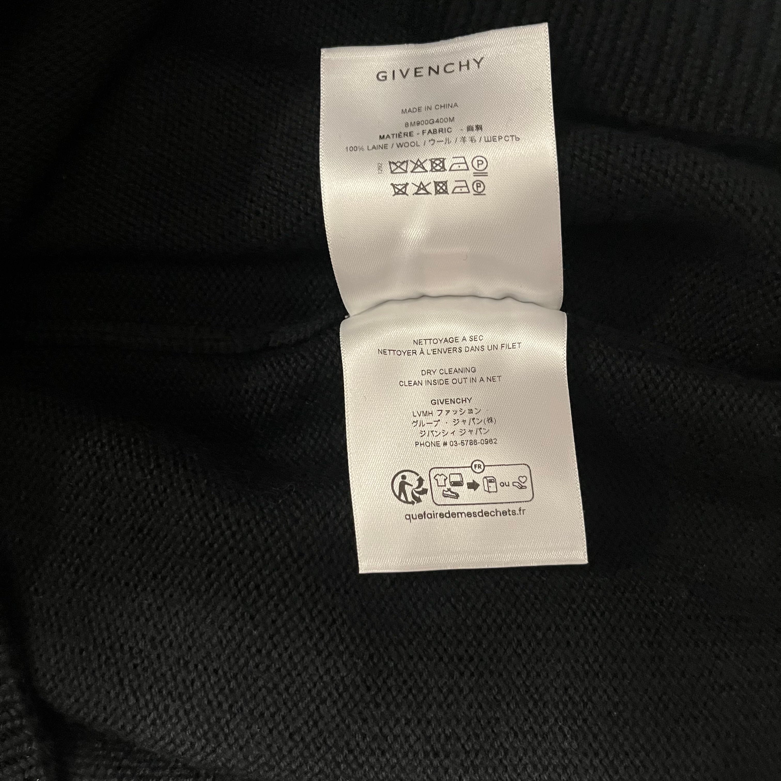 GIVENCHY/Heavy Sweater/L/Stripe/Wool/BLK/intarsia logo view 6
