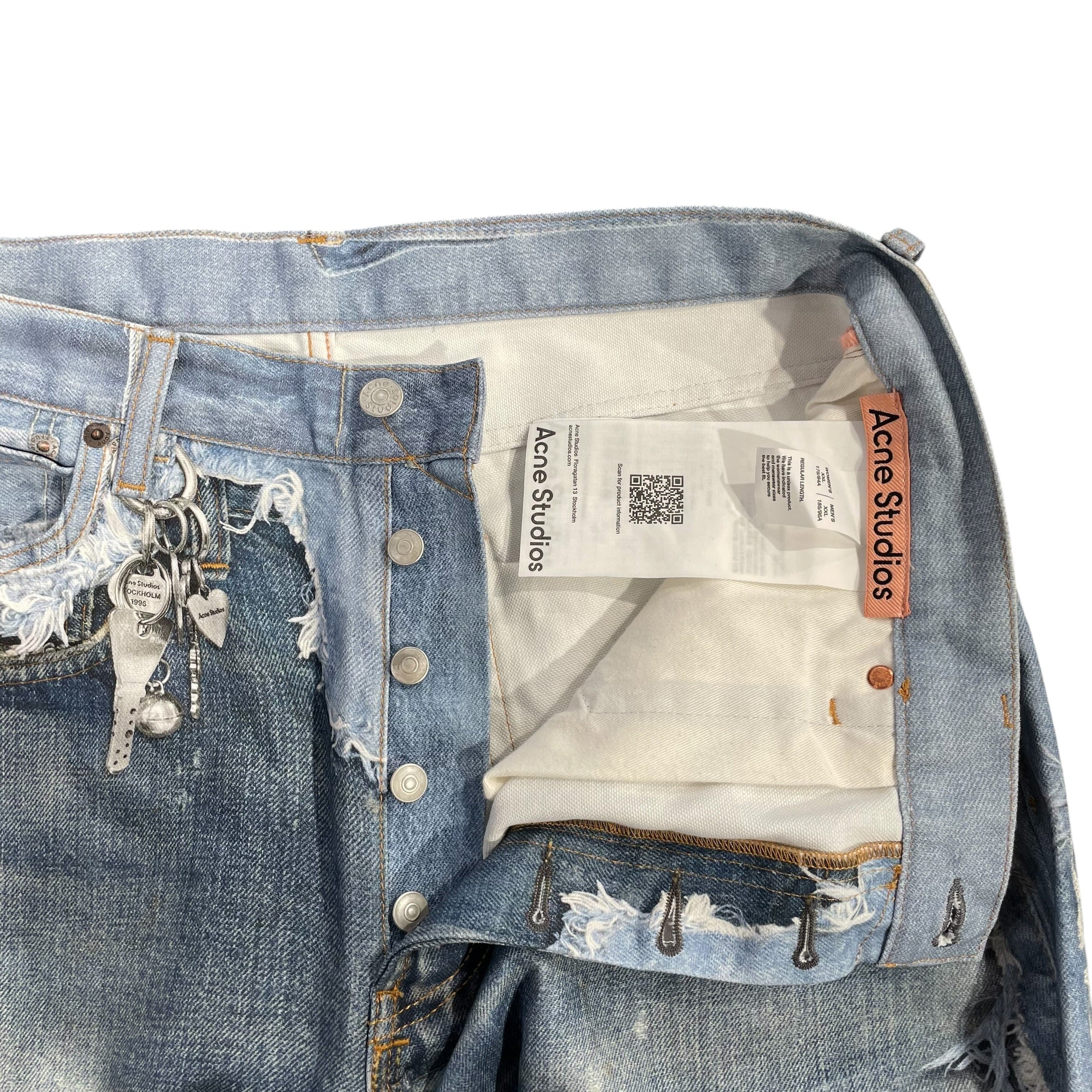 Acne Studios/Bootcut Pants/XXL/Cotton/BLU/Graphic/TROMPE L'OEIL view 4