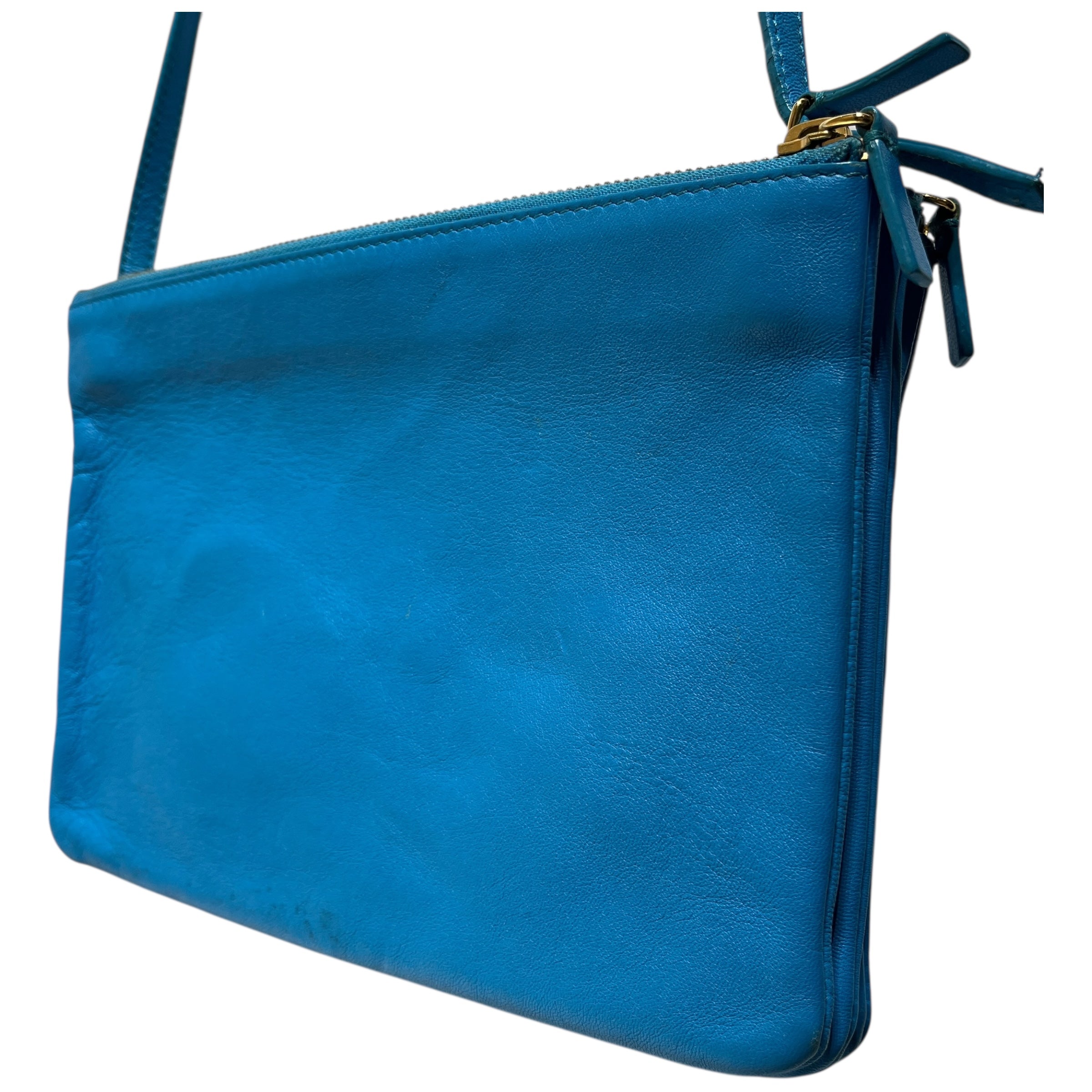CELINE/Cross Body Bag/Leather/BLU/TRIO view 4