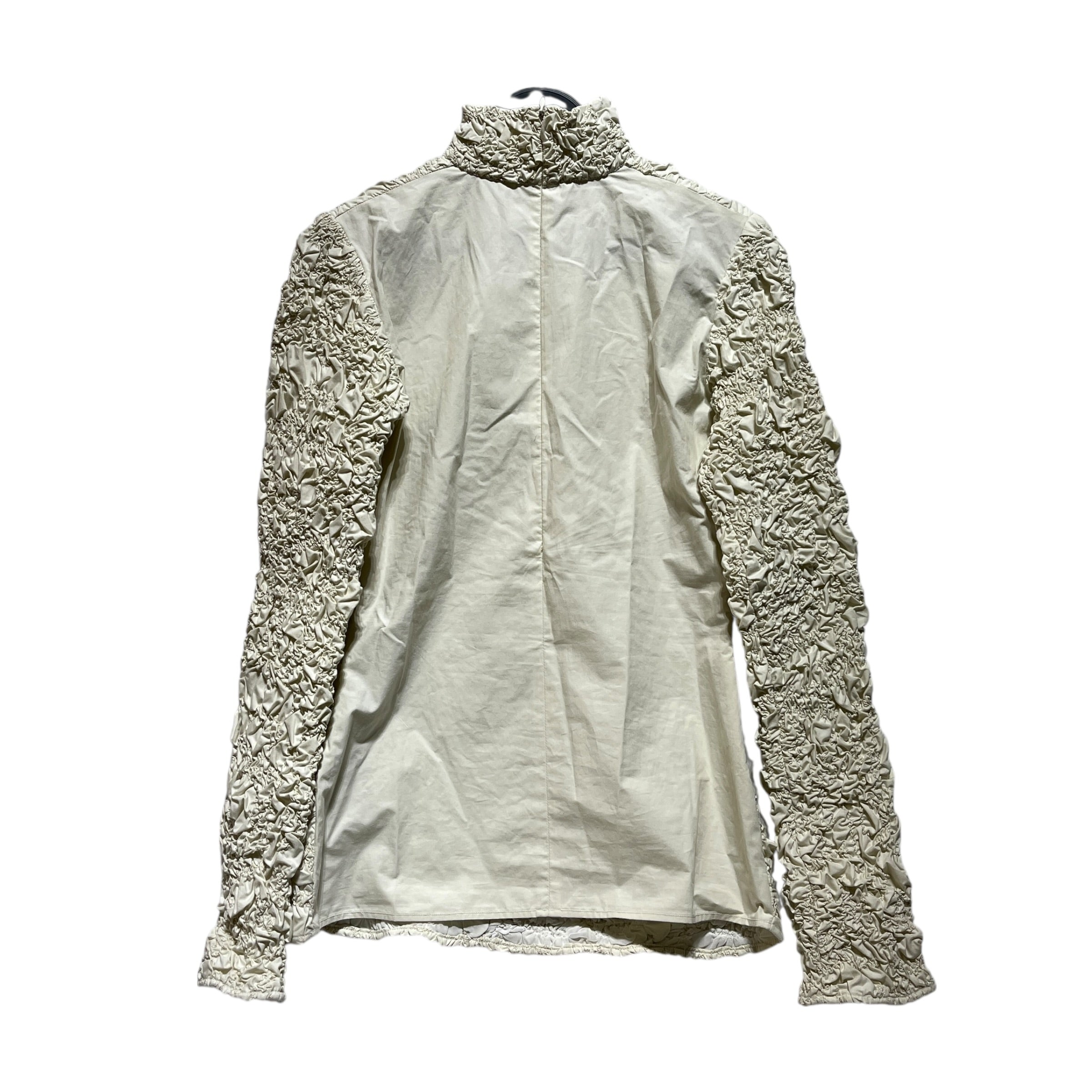 LEMAIRE/LS Shirt/36/Cotton/CRM/RUFFLED/CINCHED/ MOCKNECK view 2