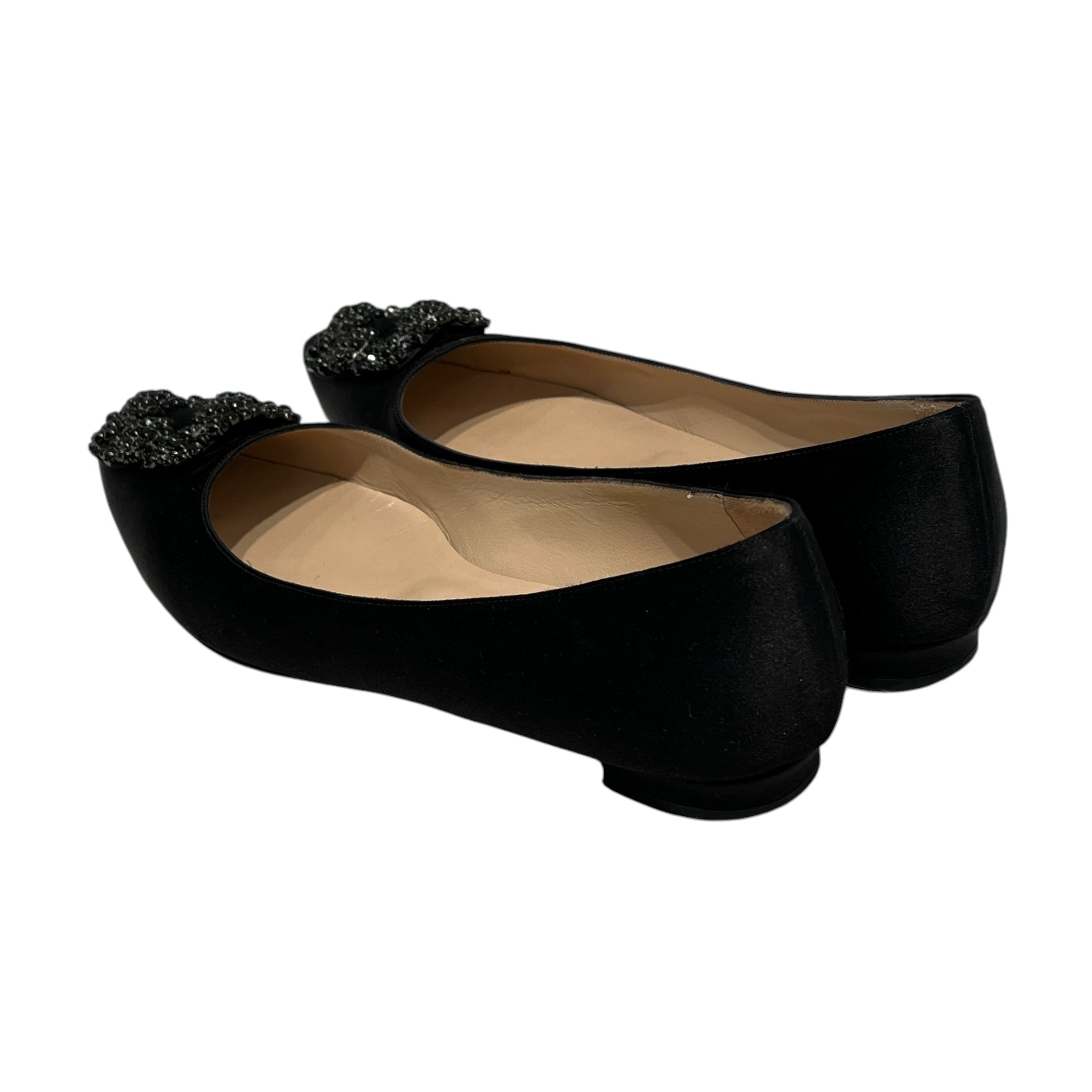 MANOLO BLAHNIK/Flat Shoes/EU 36.5/BLK/jewel flat view 2