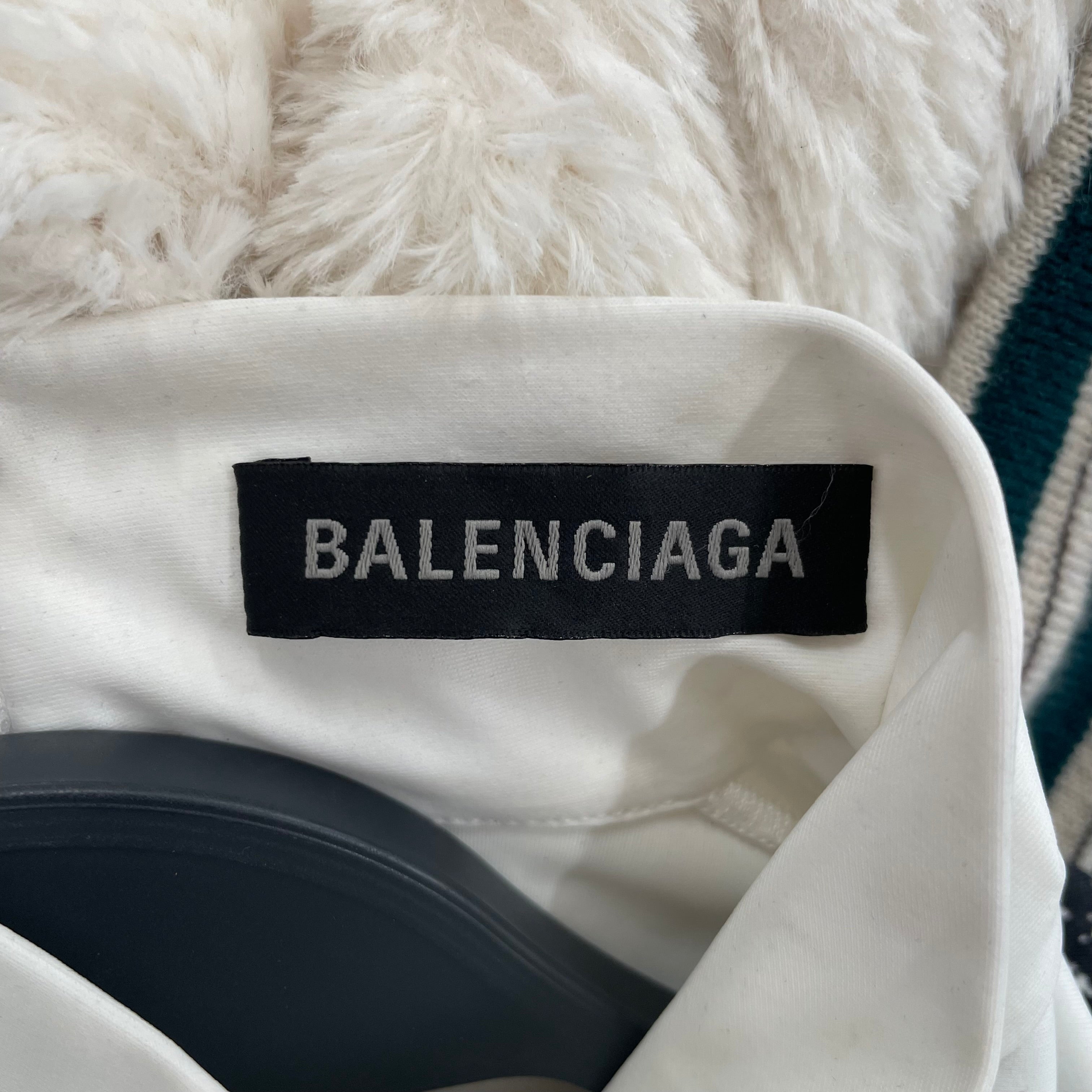 BALENCIAGA/LS T-Shirt/36/Polyester/WHT/SPANDEX BLK LINGERE PRINT view 3