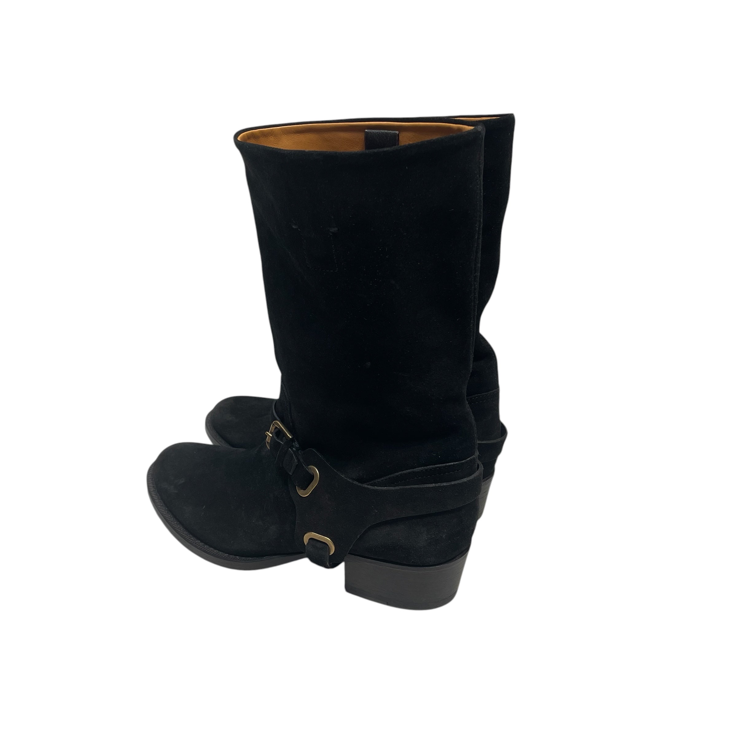 RALPH LAUREN/Biker Boots/US 8.5/Suede/BLK/ view 2