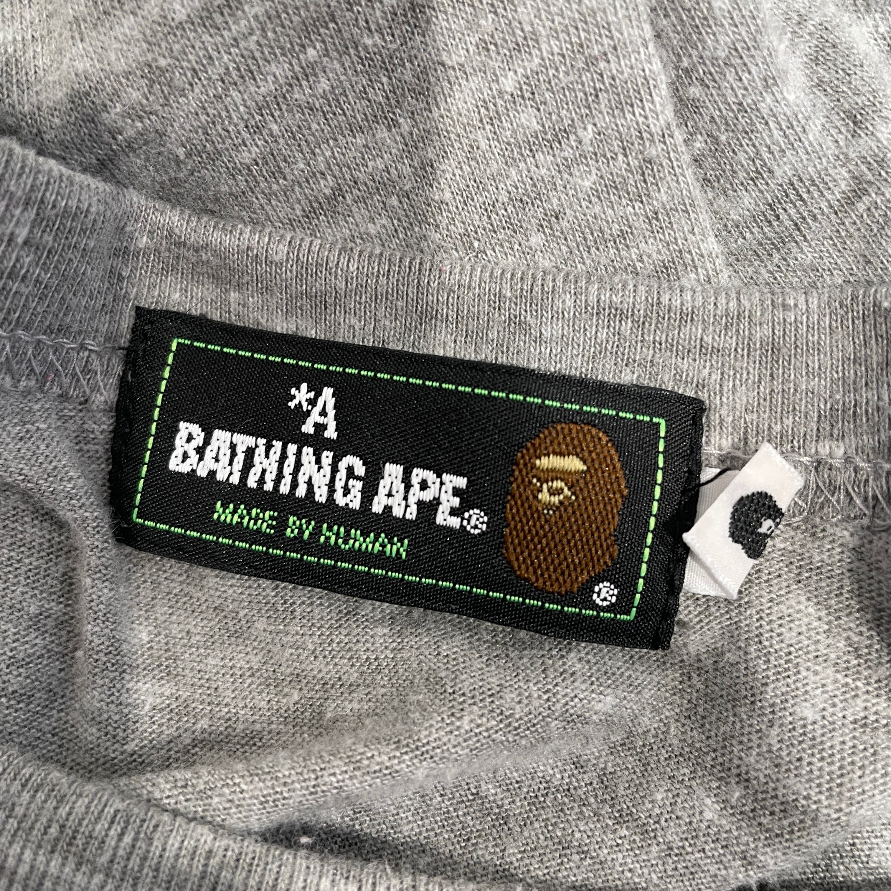 A BATHING APE/T-Shirt/L/Cotton/GRY/Triple Star Bathing Ape view 3