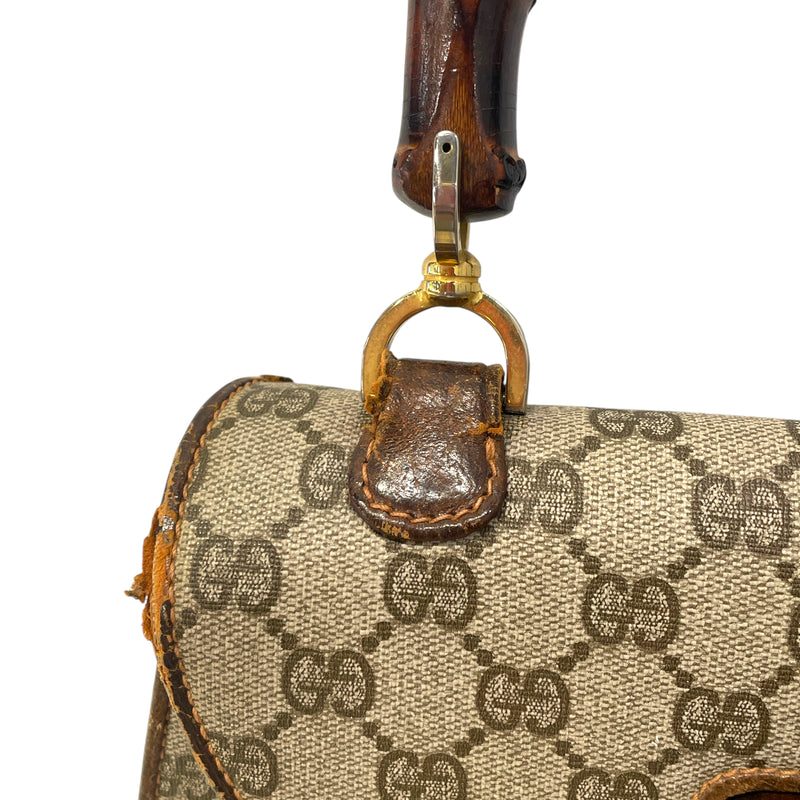 GUCCI/Hand Bag/OS/Monogram/Cotton/MLT/Bamboo Handel