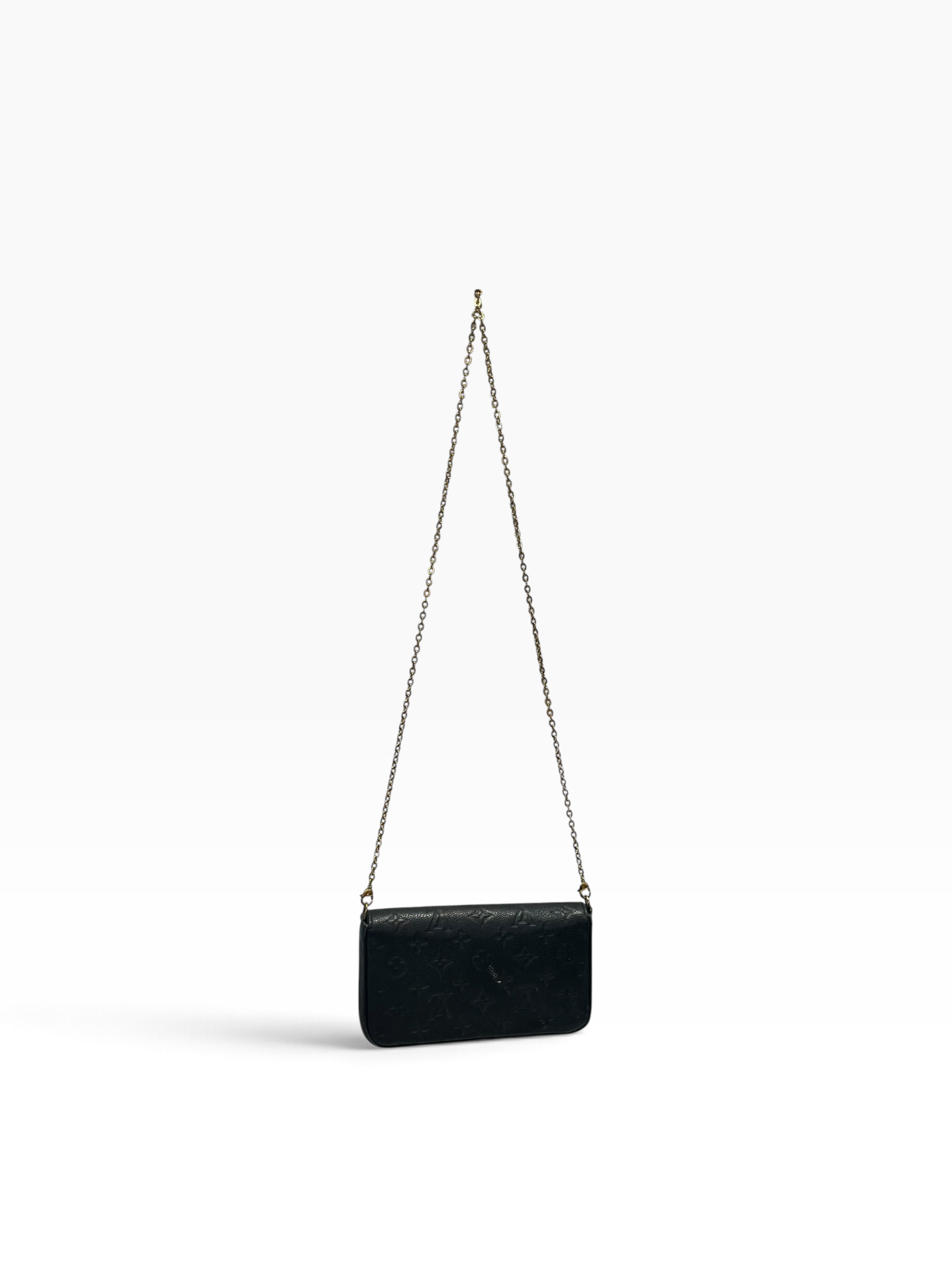 LOUIS VUITTON/Clutch Bag/Leather/BLK/Pochette Felicie view 2
