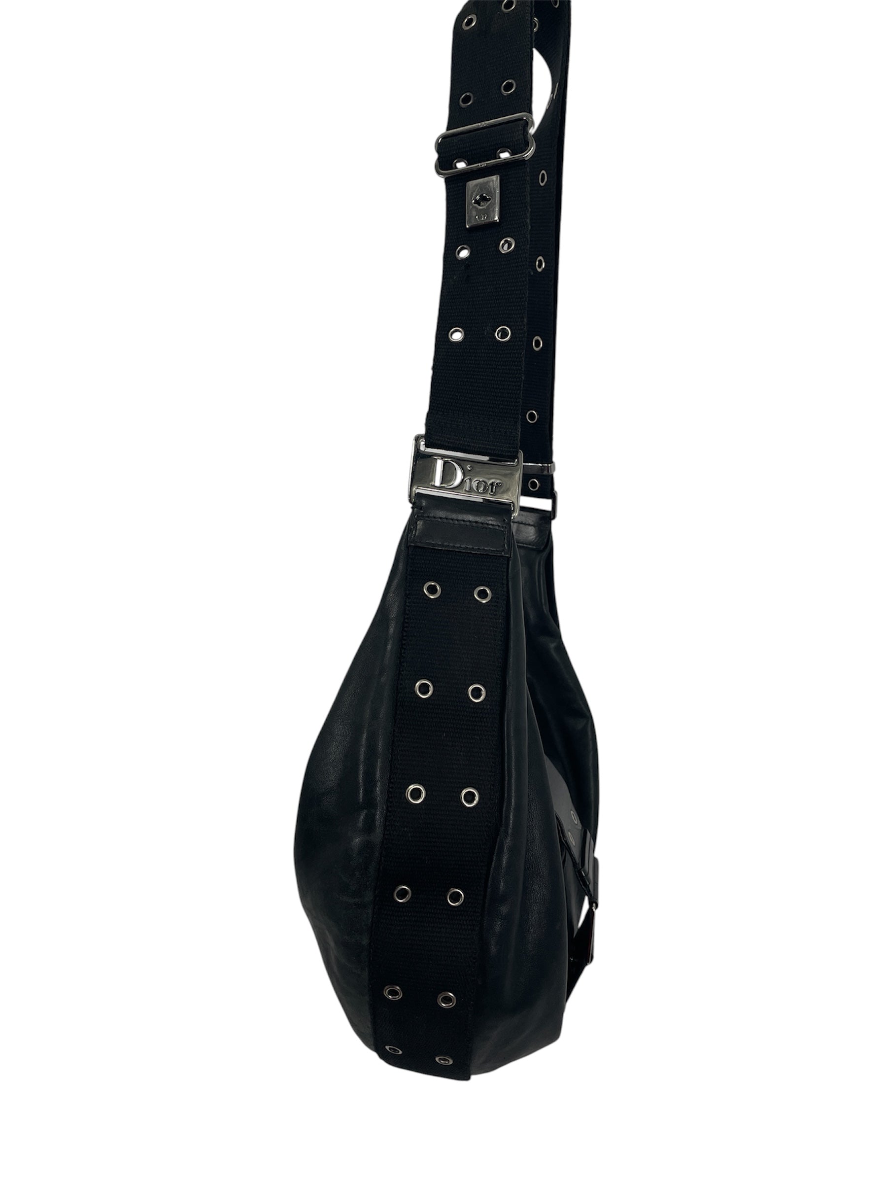 Christian Dior/Cross Body Bag/Leather/BLK/STREET CHIC HOBO BAG view 3