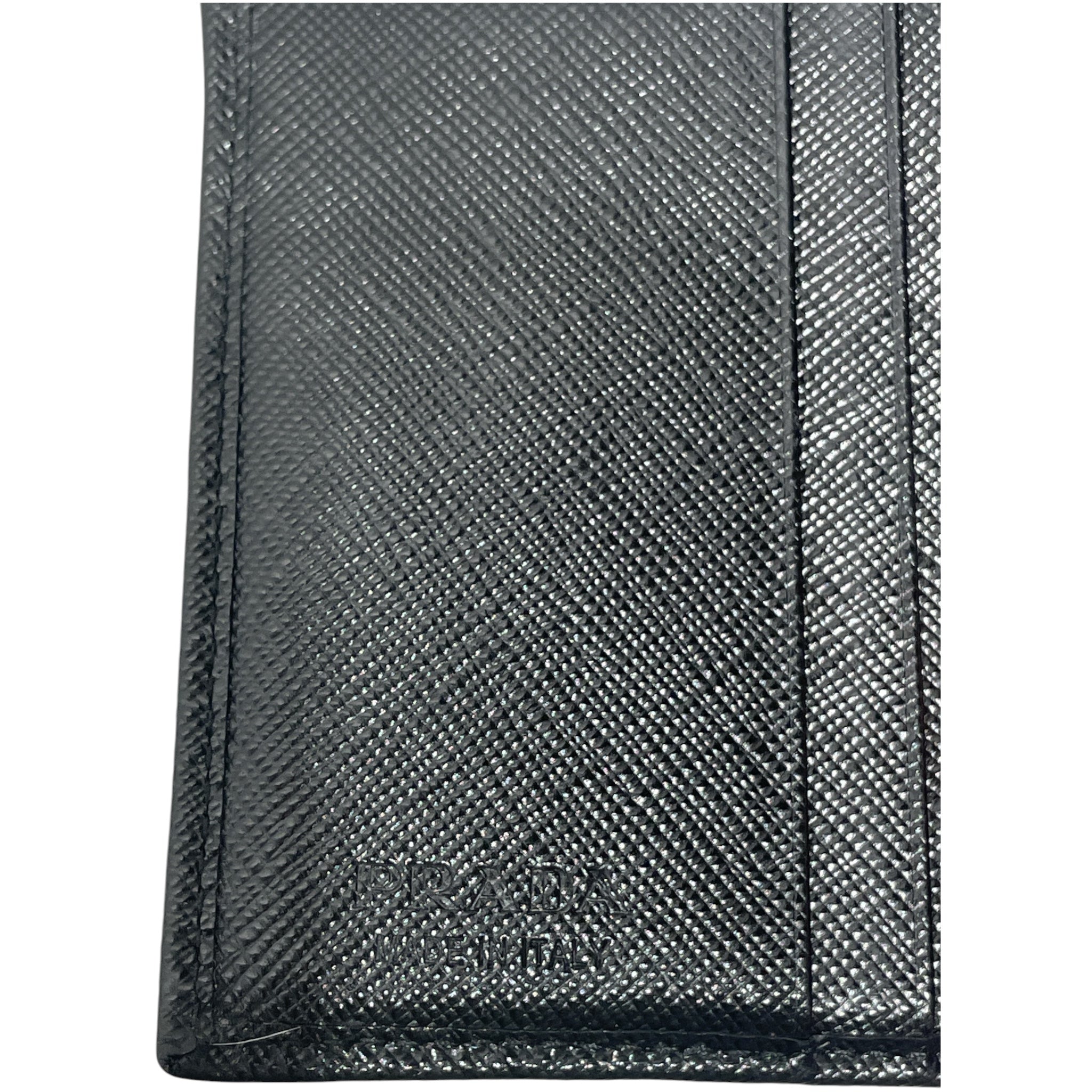 PRADA/Bifold Wallet/BLK/M's/saffiano leather view 4